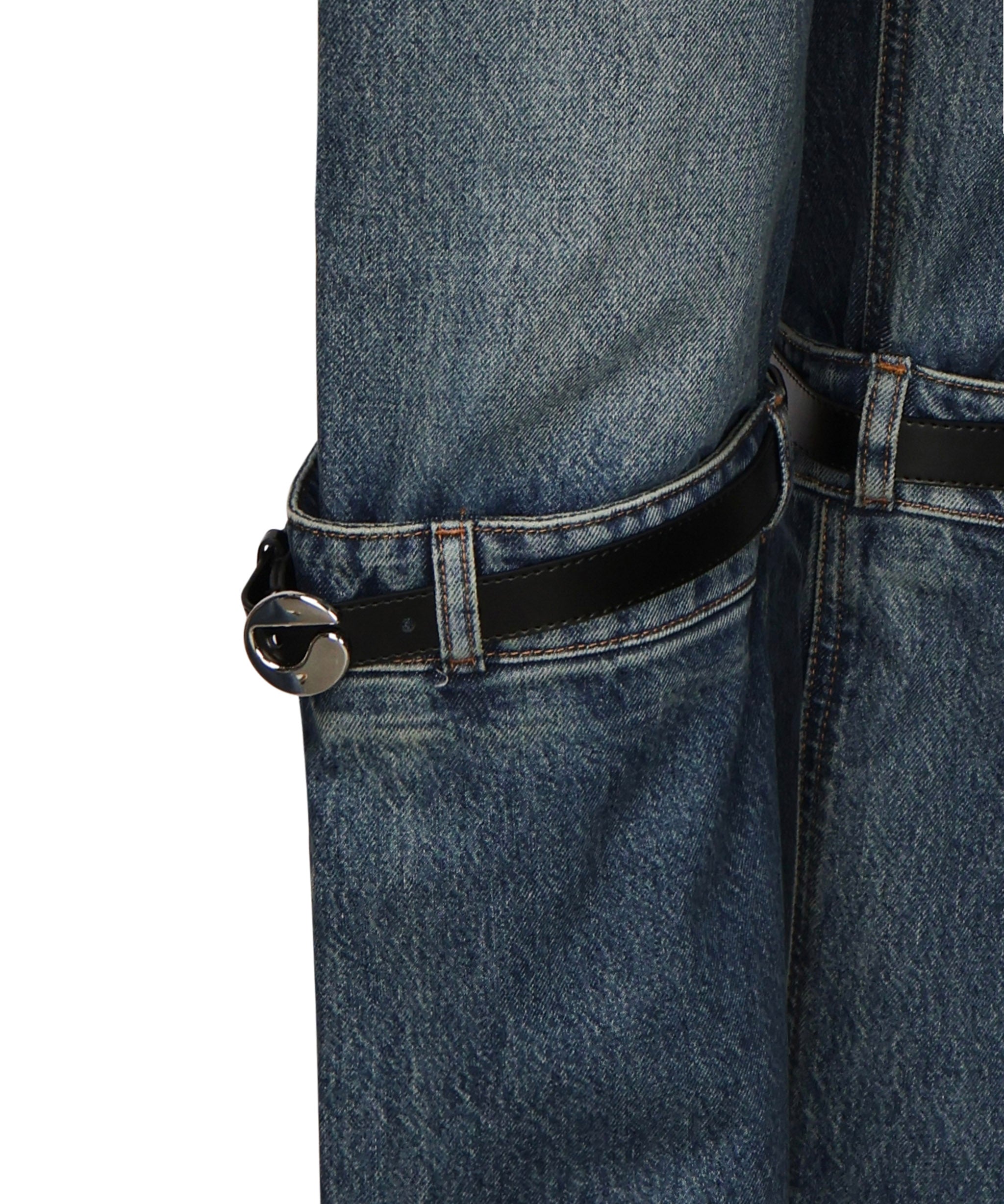 Jeans dritti con fibbia in pelle COPP32F2014 BLU COPERNI 