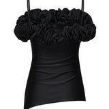 Top in jersey stretch con rouches COPT79F5001 BLK COPERNI 