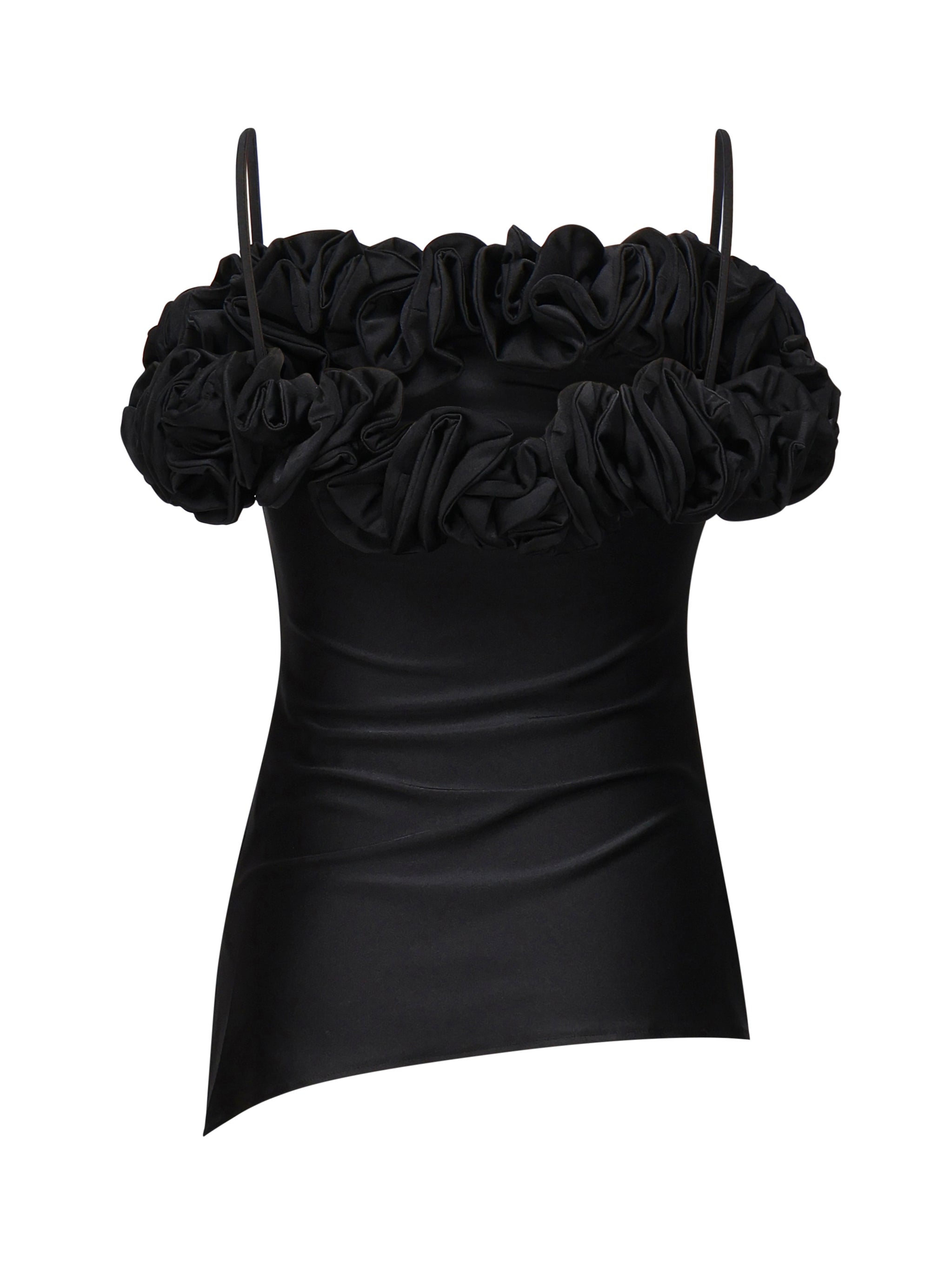 Top in jersey stretch con rouches COPT79F5001 BLK COPERNI 