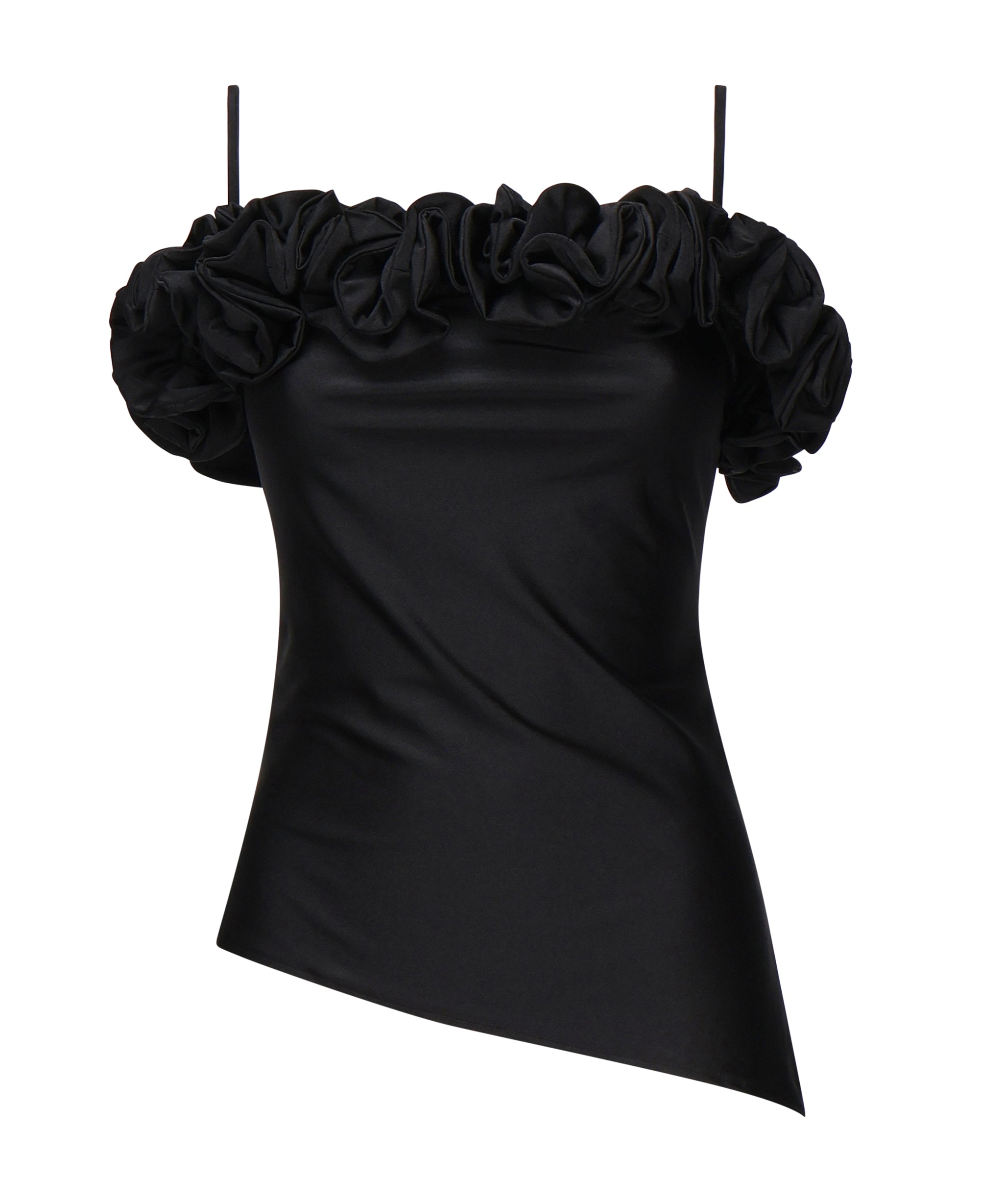 Top in jersey stretch con rouches COPT79F5001 BLK COPERNI 