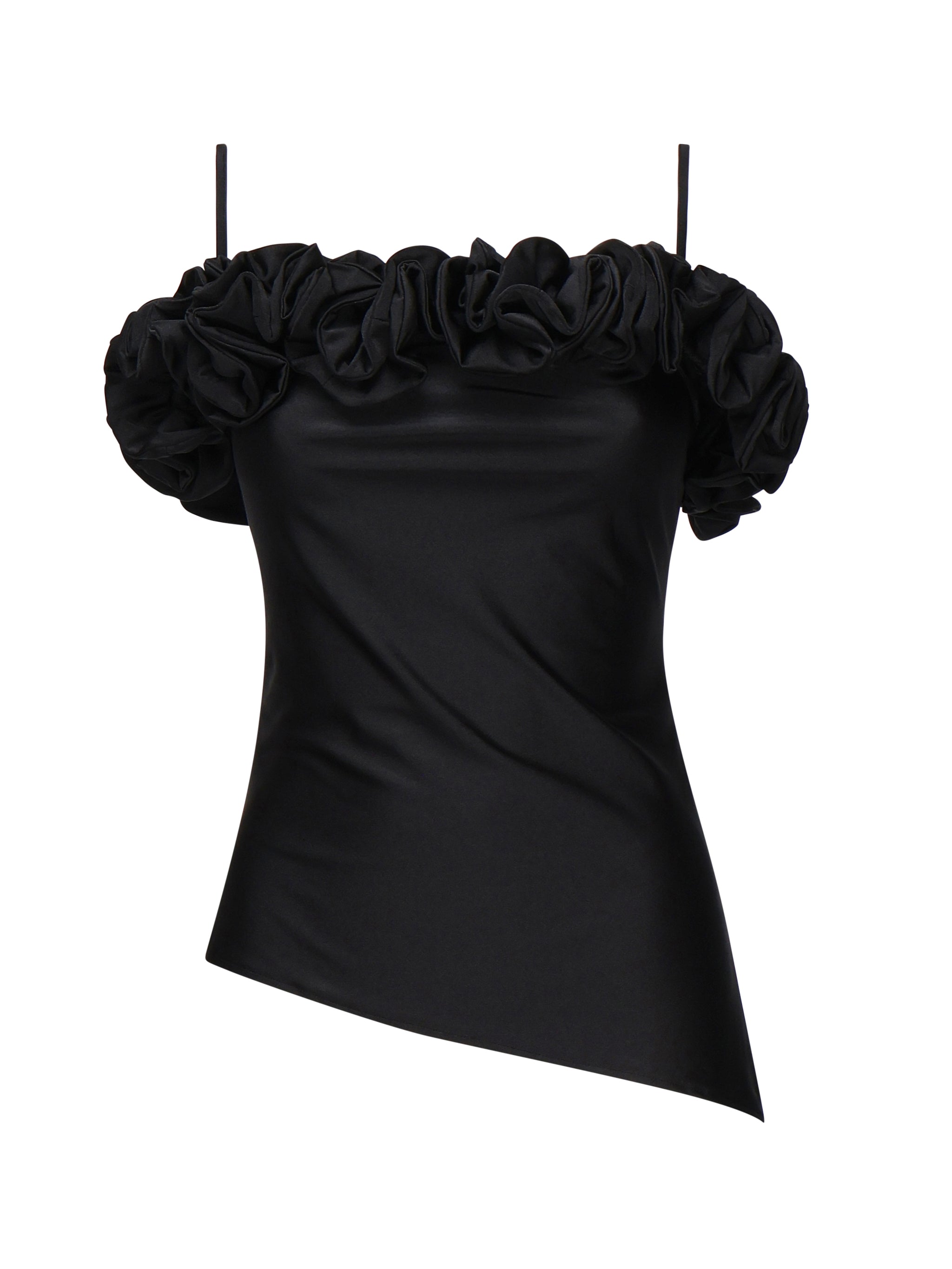 Top in jersey stretch con rouches COPT79F5001 BLK COPERNI 
