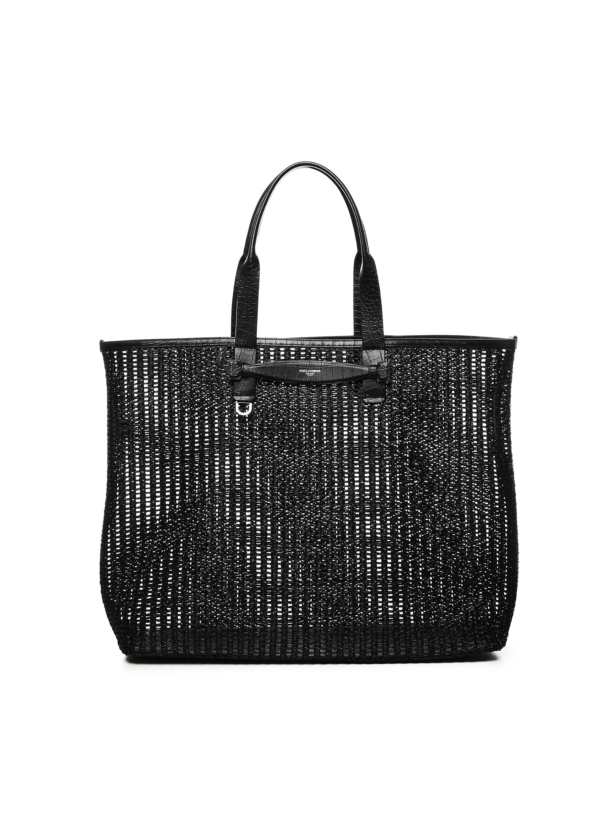 Borsa tote in rafia e pelle<BR/> BM2453 A9O948B956 DOLCE & GABBANA 