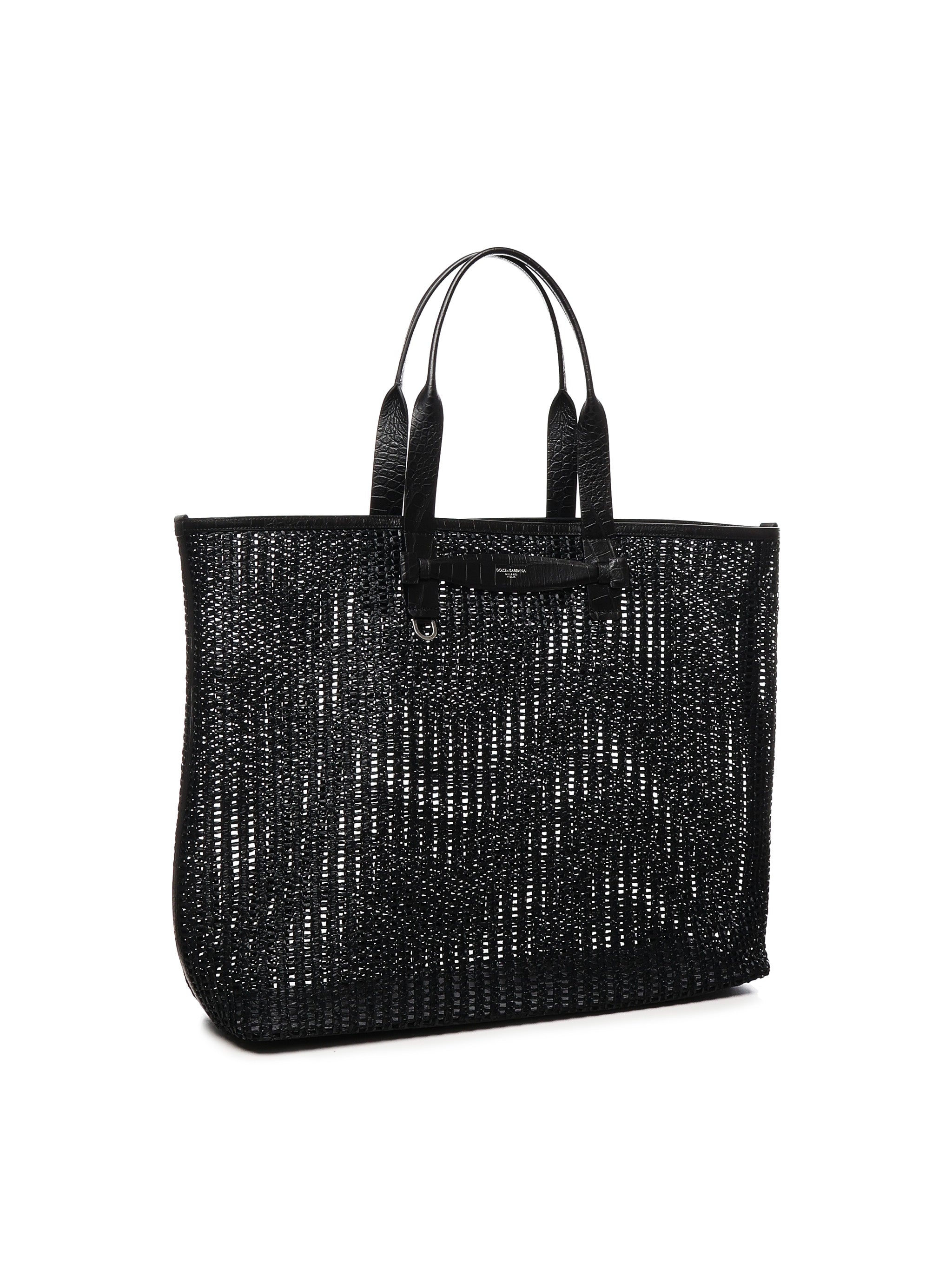 Borsa tote in rafia e pelle<BR/> BM2453 A9O948B956 DOLCE & GABBANA 