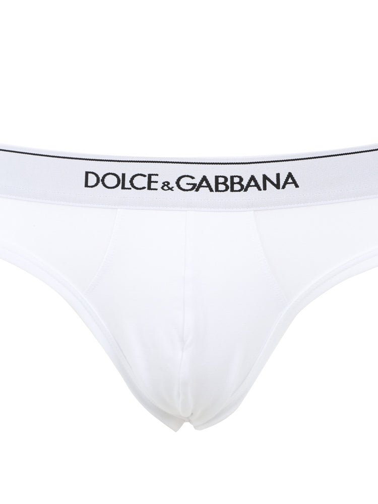 Set di due slip in cotone stretch con logo a contrasto M9C03J FUGIWW0800 DOLCE & GABBANA 