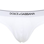 Set di due slip in cotone stretch con logo a contrasto M9C03J FUGIWW0800 DOLCE & GABBANA 