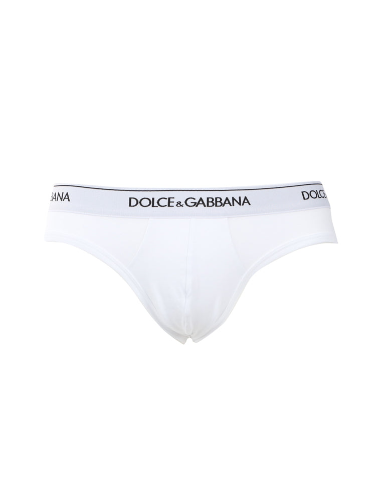 Set di due slip in cotone stretch con logo a contrasto M9C03J FUGIWW0800 DOLCE & GABBANA 