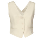 Gilet in twill di viscosa e lino DJ676 IF0041DXXX004 DONDUP 
