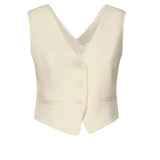 Gilet in twill di viscosa e lino DJ676 IF0041DXXX004 DONDUP 