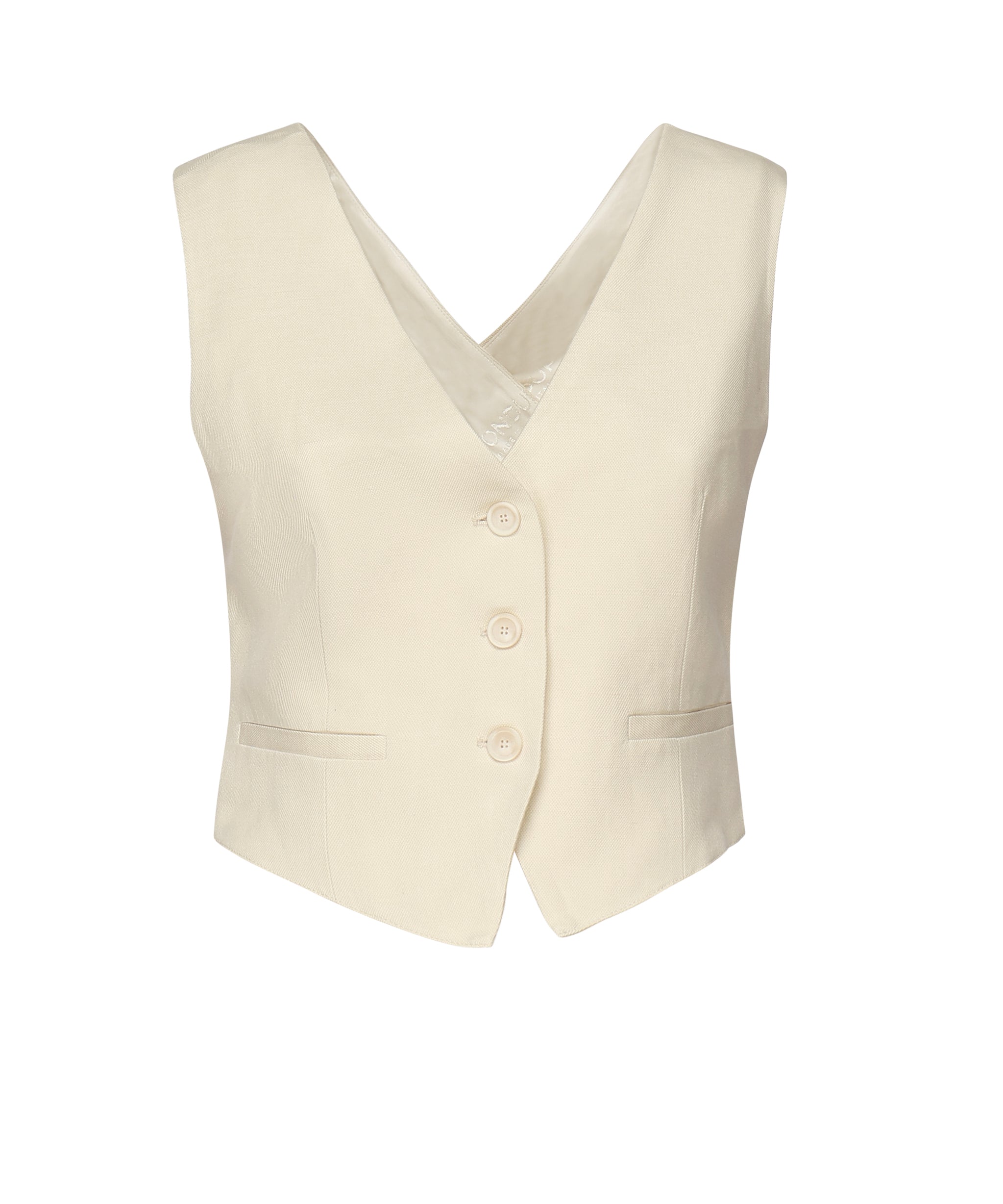 Gilet in twill di viscosa e lino DJ676 IF0041DXXX004 DONDUP 