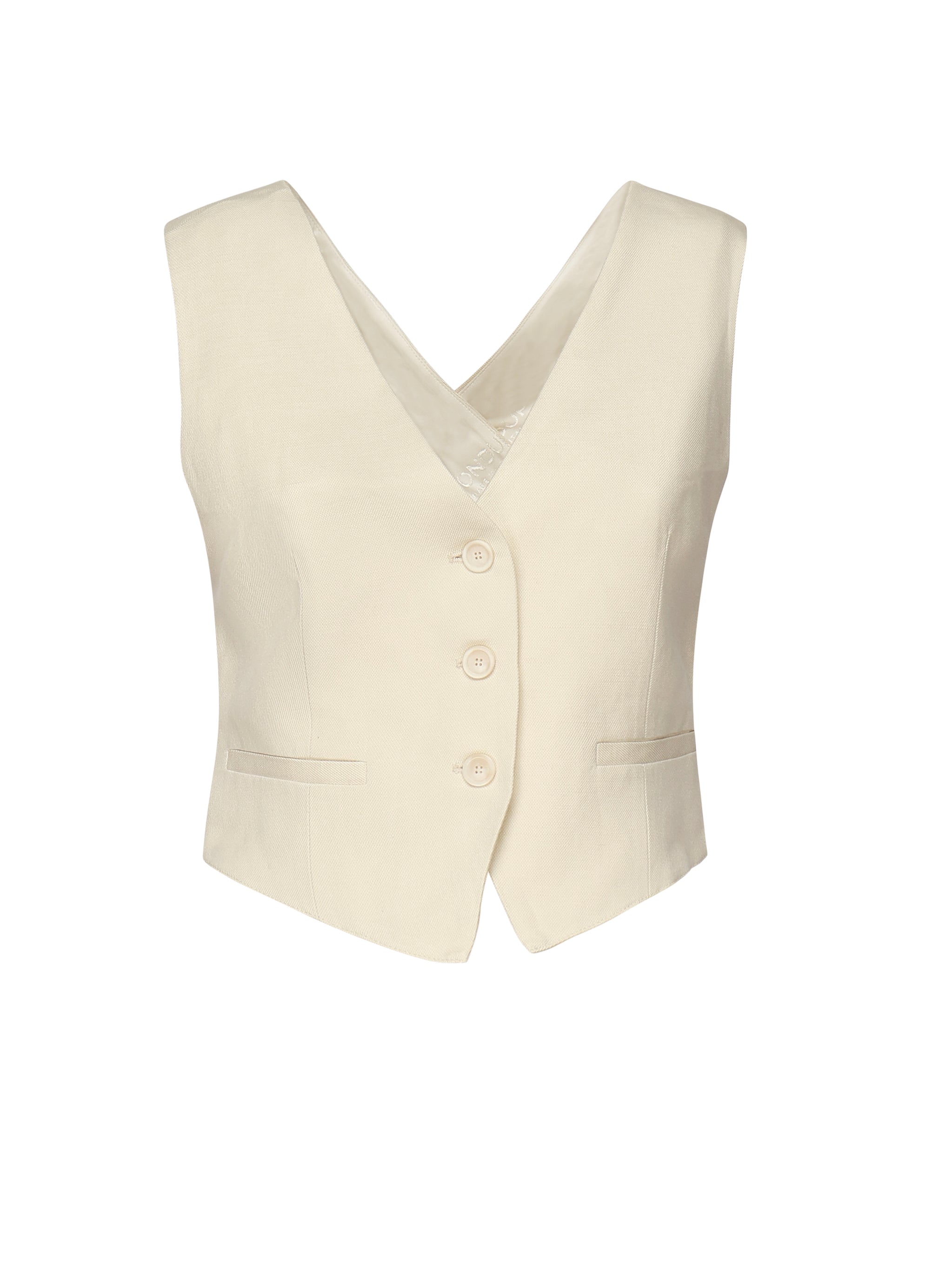 Gilet in twill di viscosa e lino DJ676 IF0041DXXX004 DONDUP 