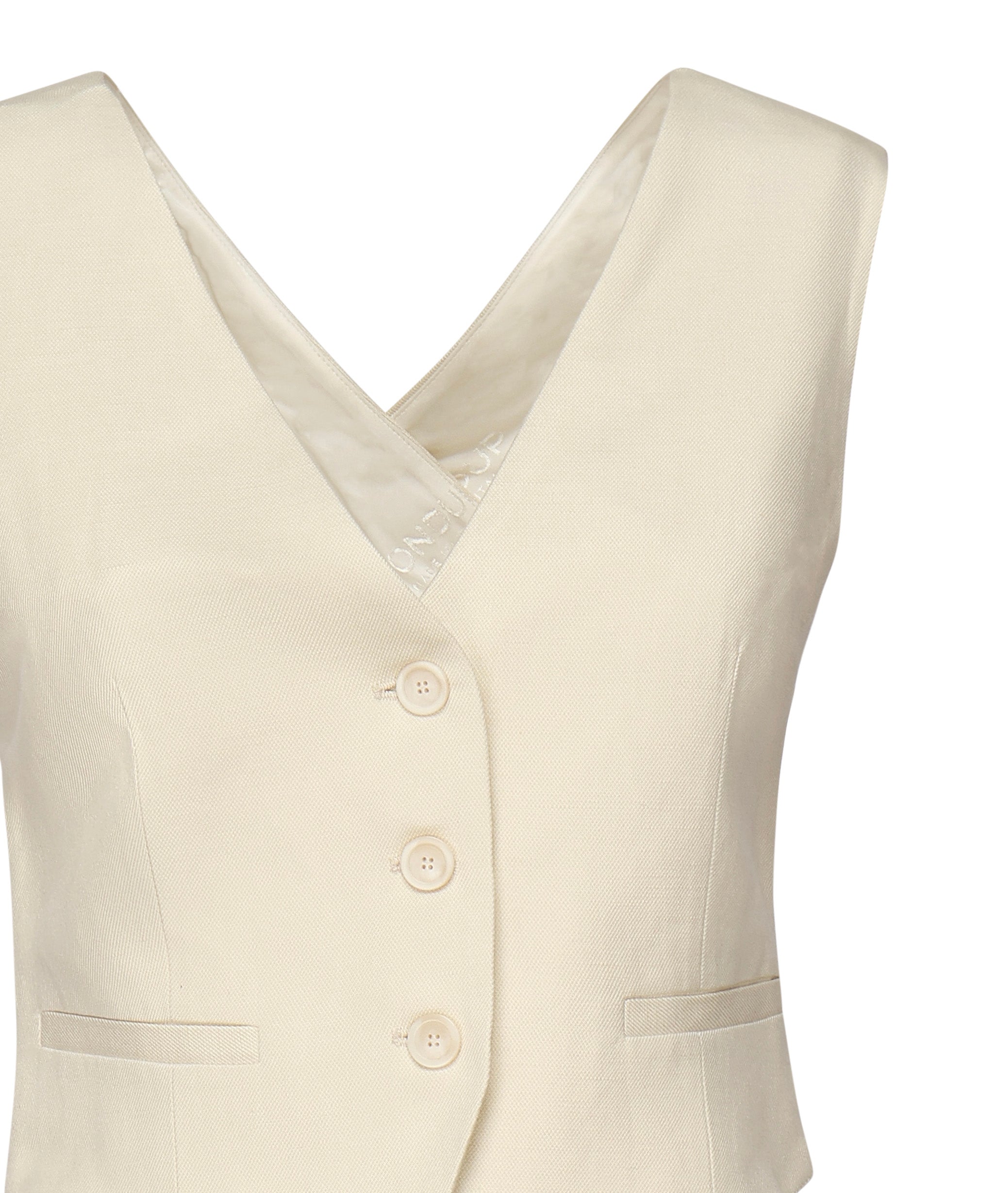 Gilet in twill di viscosa e lino DJ676 IF0041DXXX004 DONDUP 