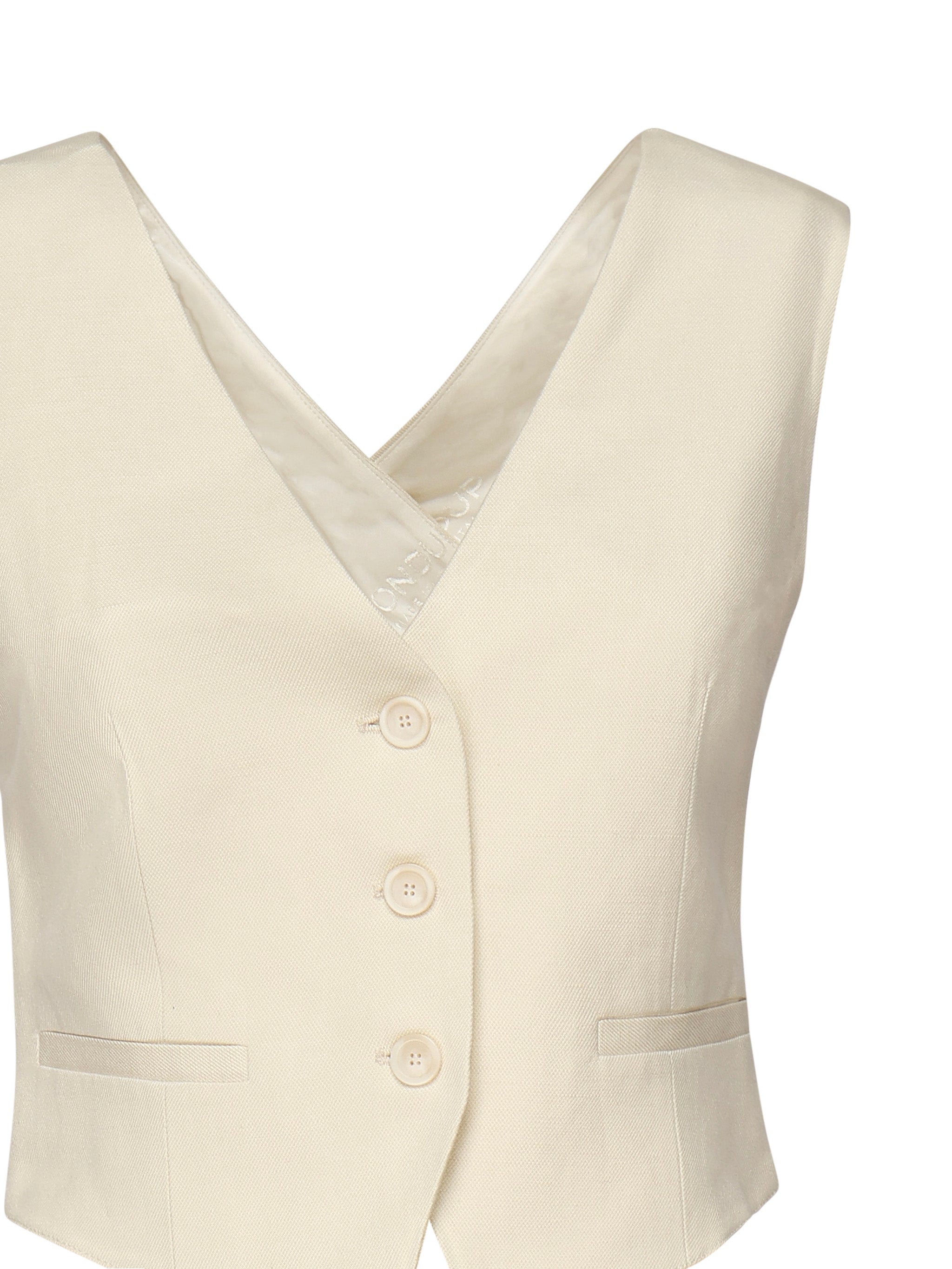 Gilet in twill di viscosa e lino DJ676 IF0041DXXX004 DONDUP 