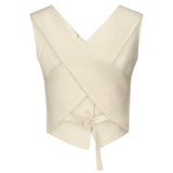 Gilet in twill di viscosa e lino DJ676 IF0041DXXX004 DONDUP 