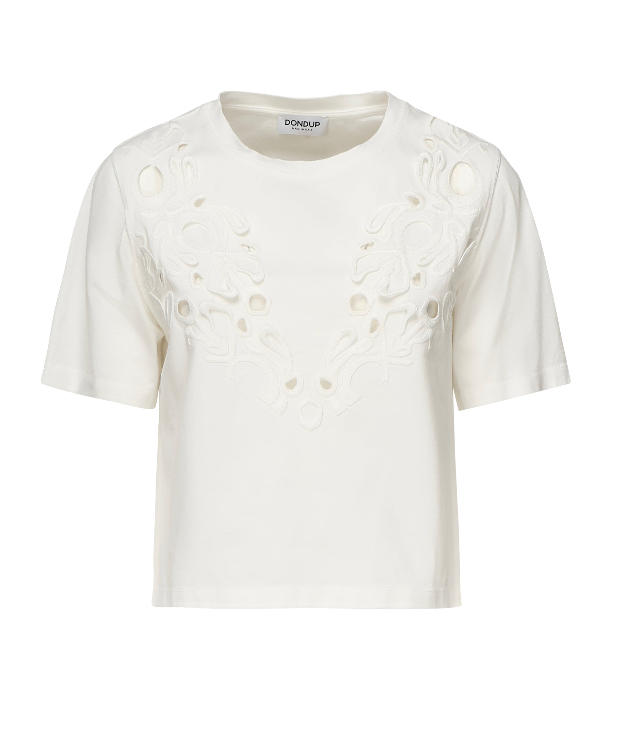 T-shirt cropped in jersey di cotone DS032 JF0352DXXXW000 DONDUP 