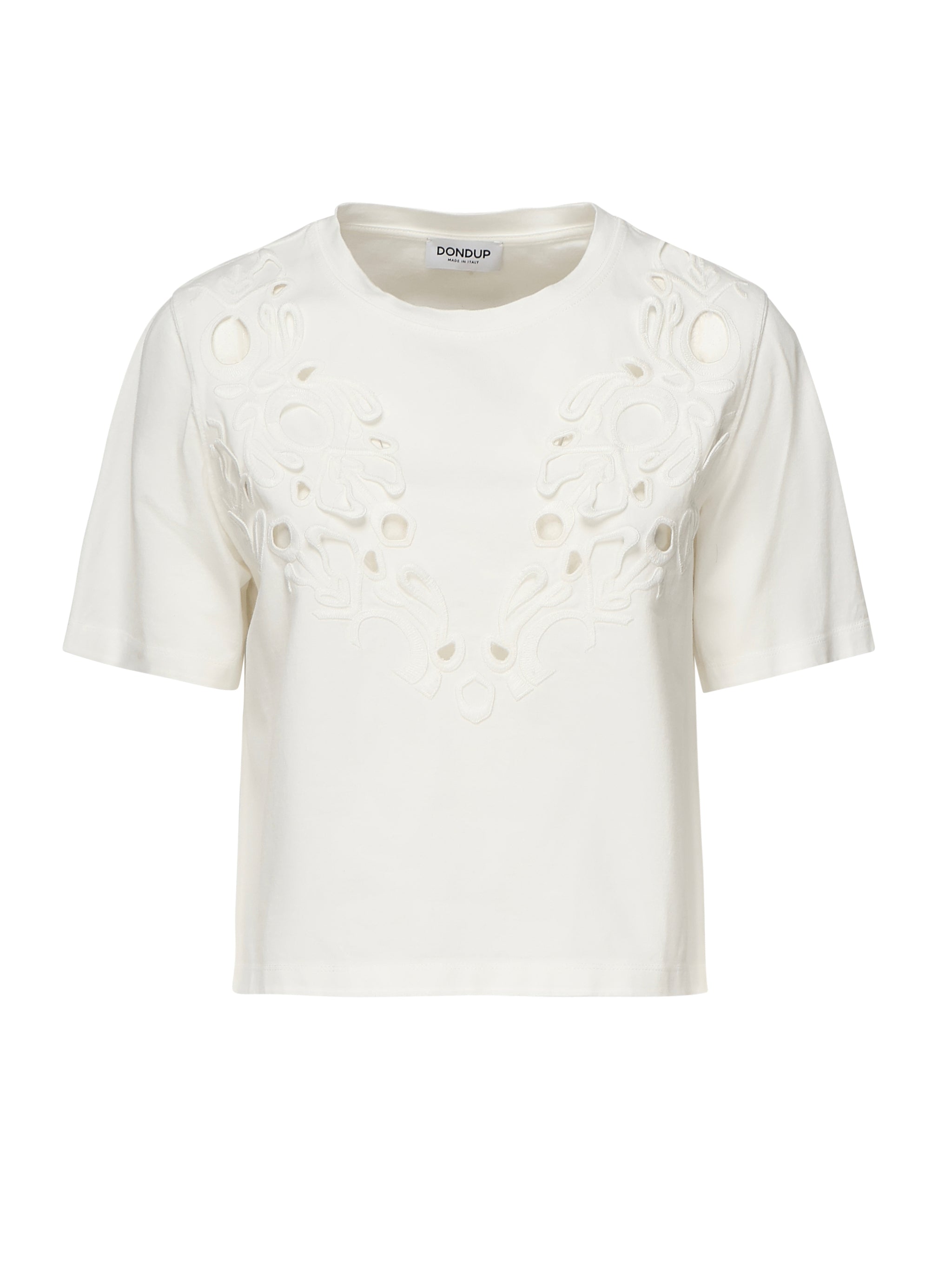 T-shirt cropped in jersey di cotone DS032 JF0352DXXXW000 DONDUP 