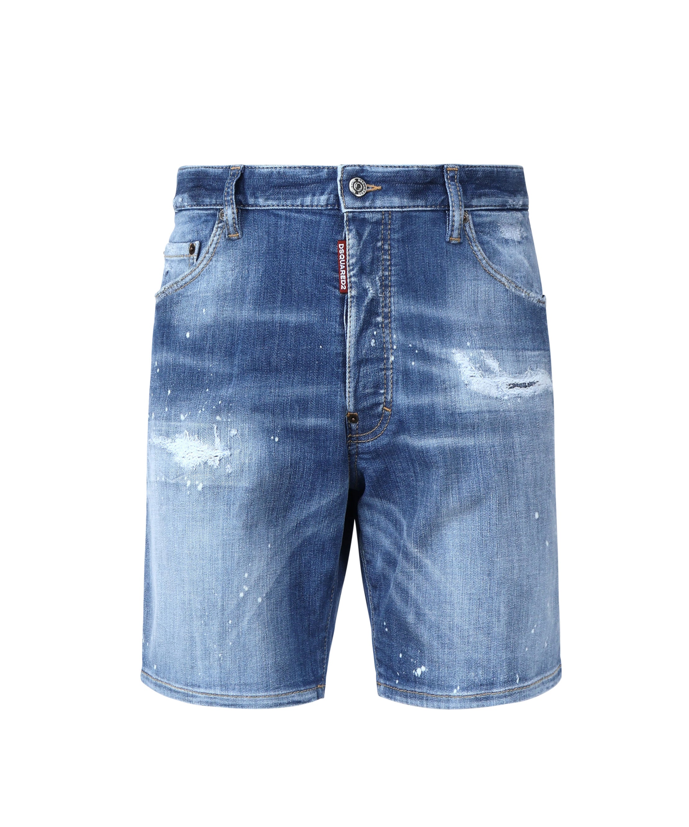 Shorts denim in cotone elasticizzato S74MU0881 S30872470 DSQUARED2 