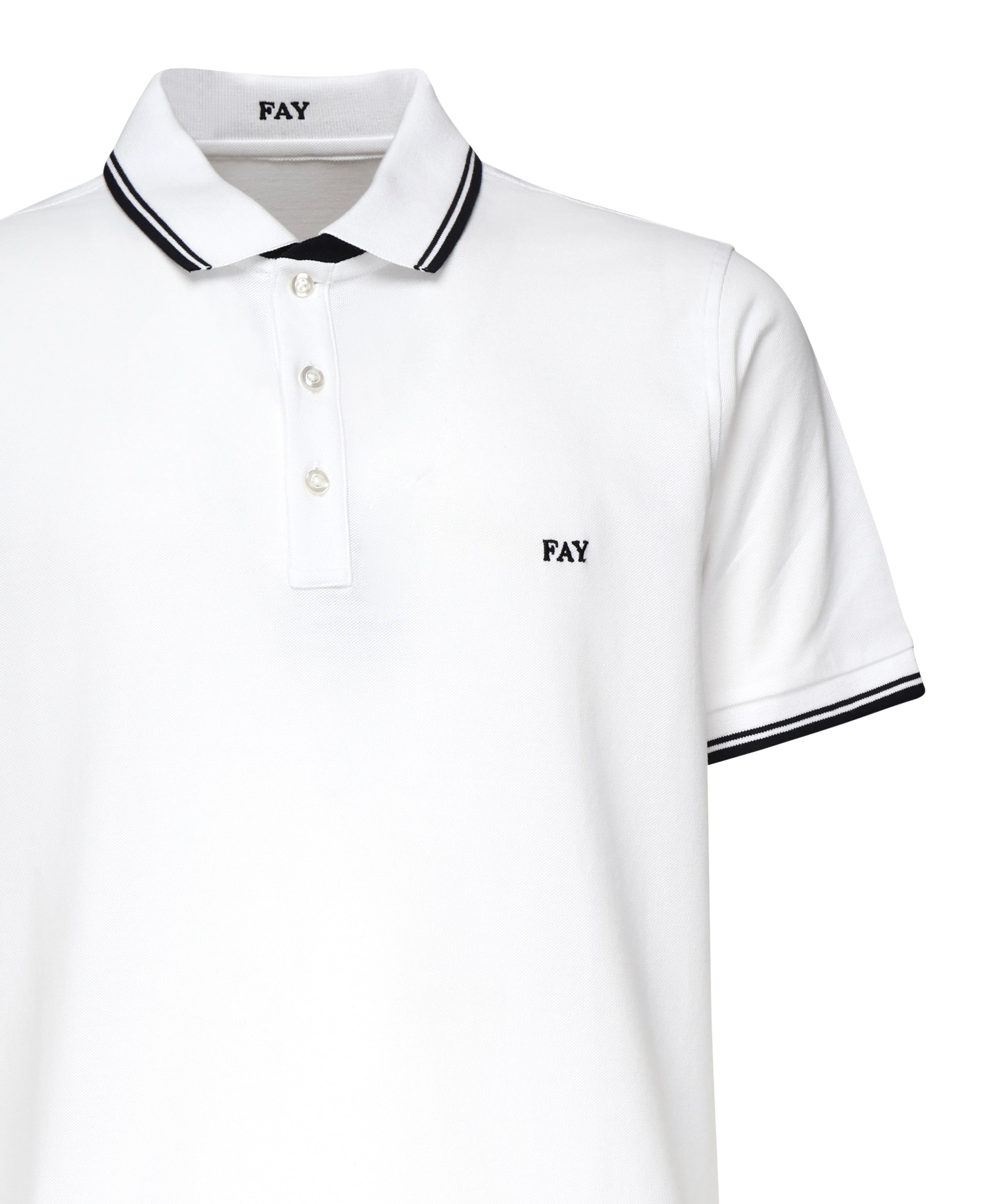 Polo in piqué con righe NPMB250140STDW B001 FAY 