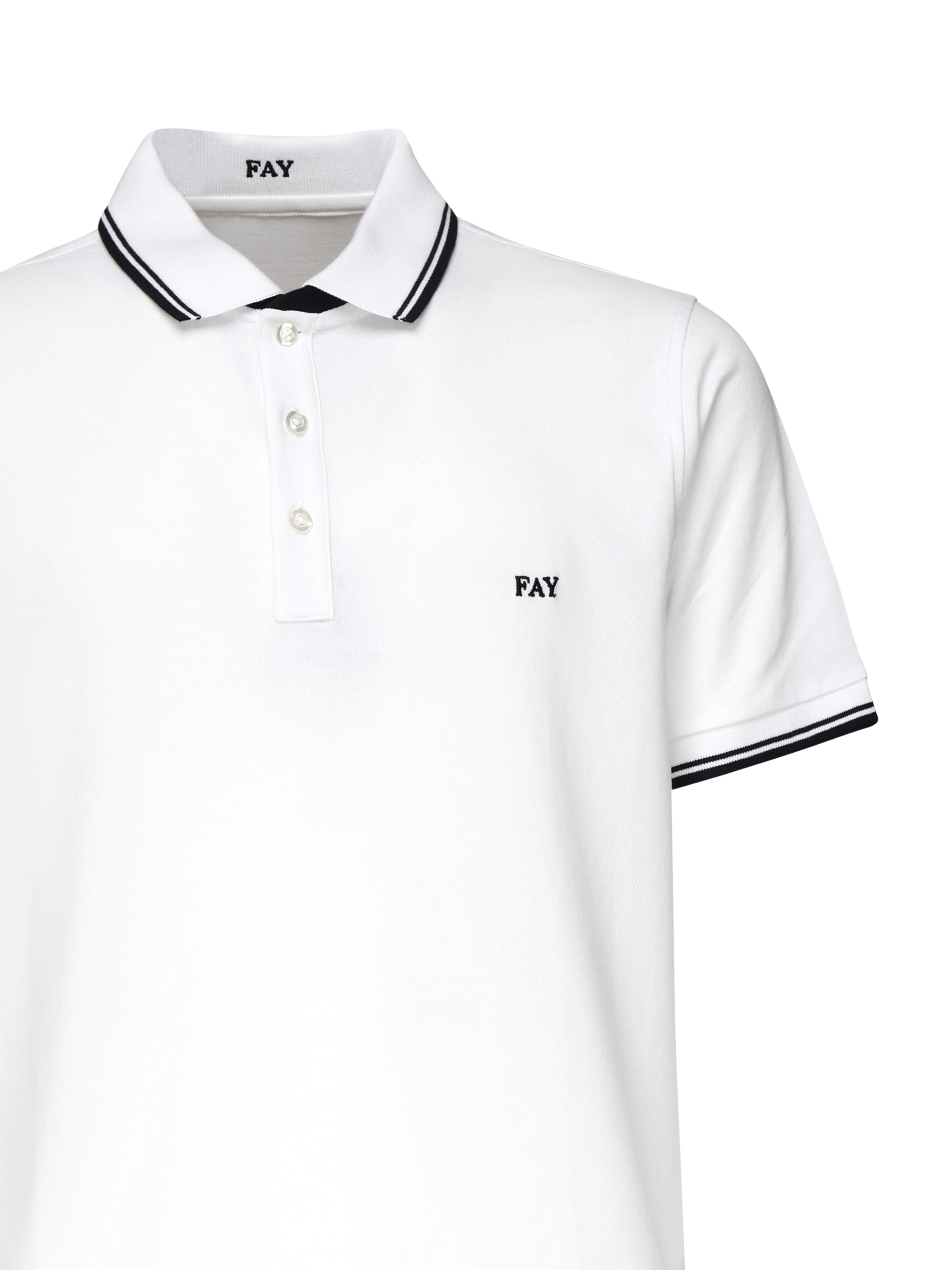 Polo in piqué con righe NPMB250140STDW B001 FAY 