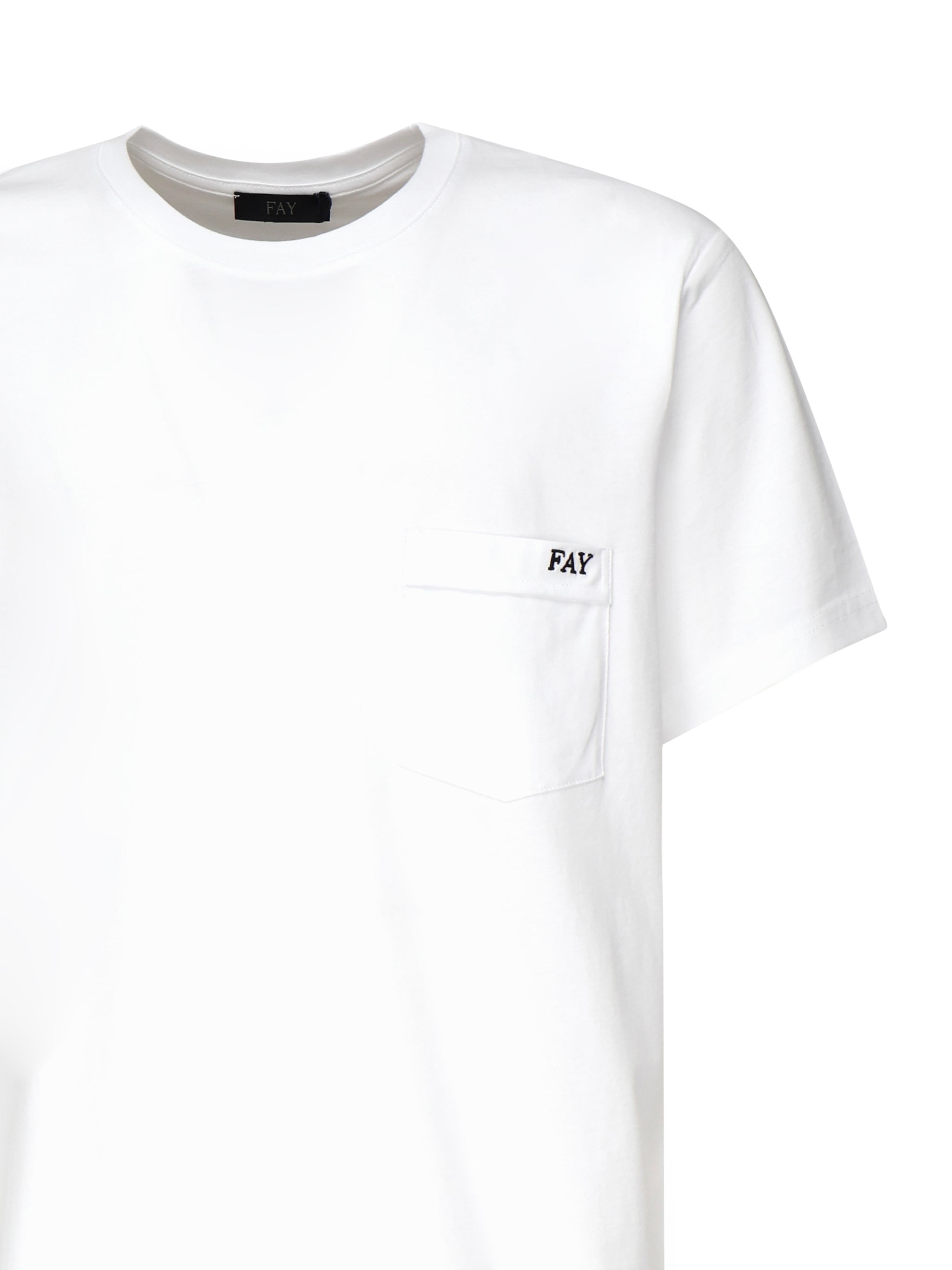 T-shirt con logo ricamato NPMB3501280UCX B001 FAY 