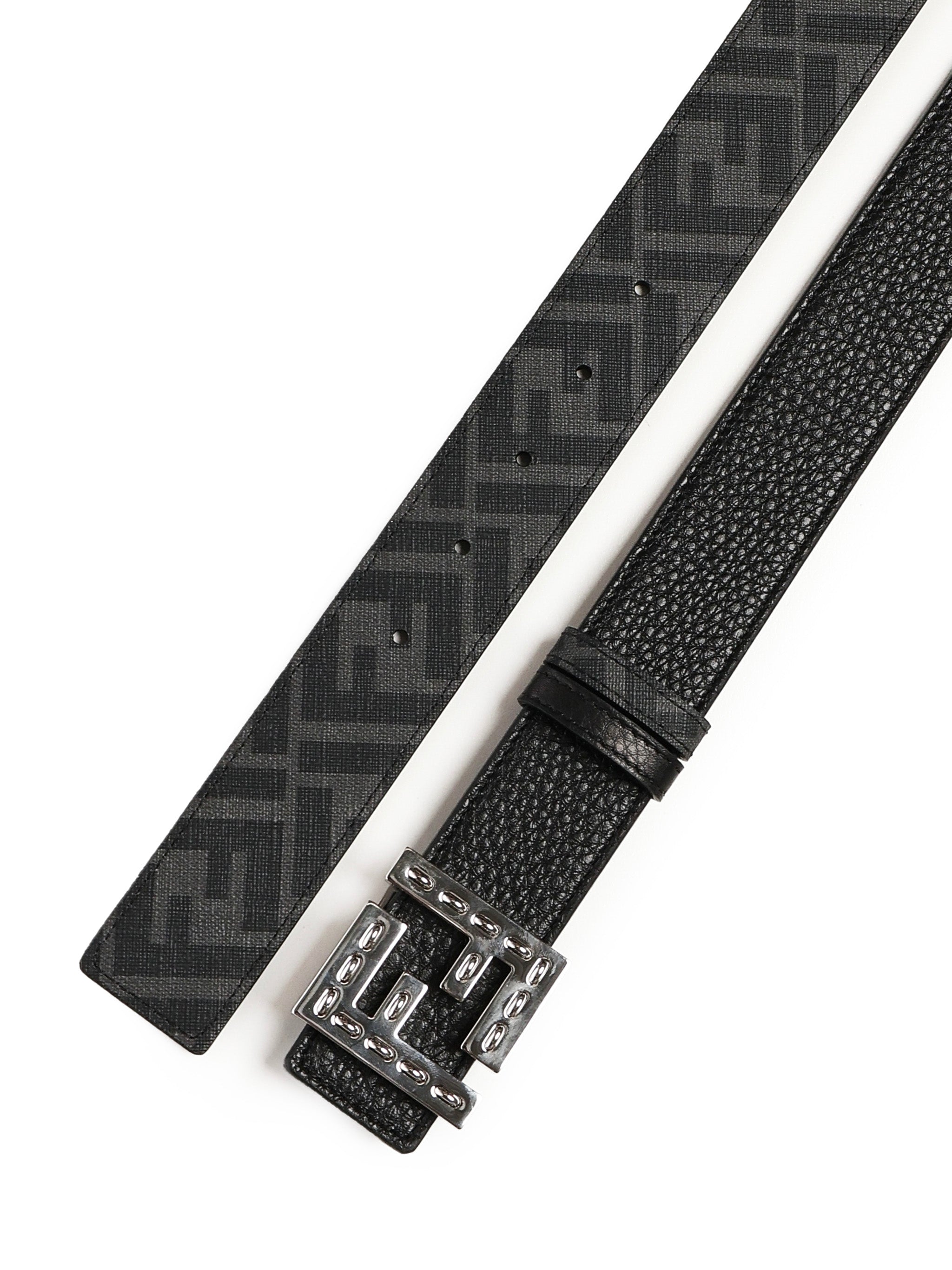 Cintura reversibile Tela FF nera 7C0535 AFF1F0GXN FENDI 