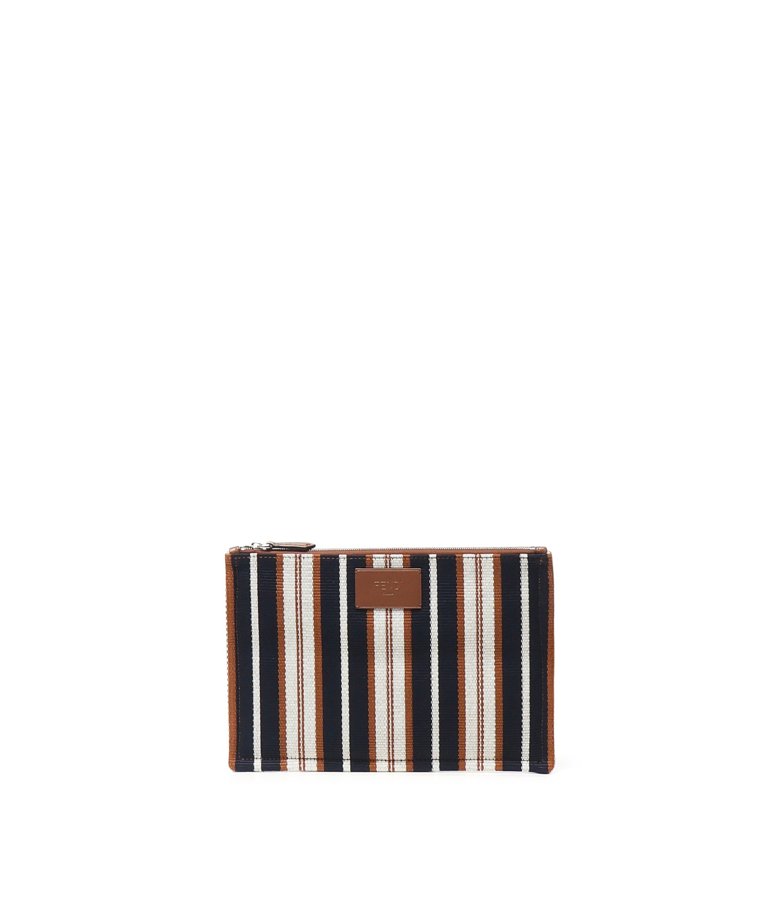 Pochette piatta a righe signature media<BR/> 7N0158 AUGXF1SCR FENDI 