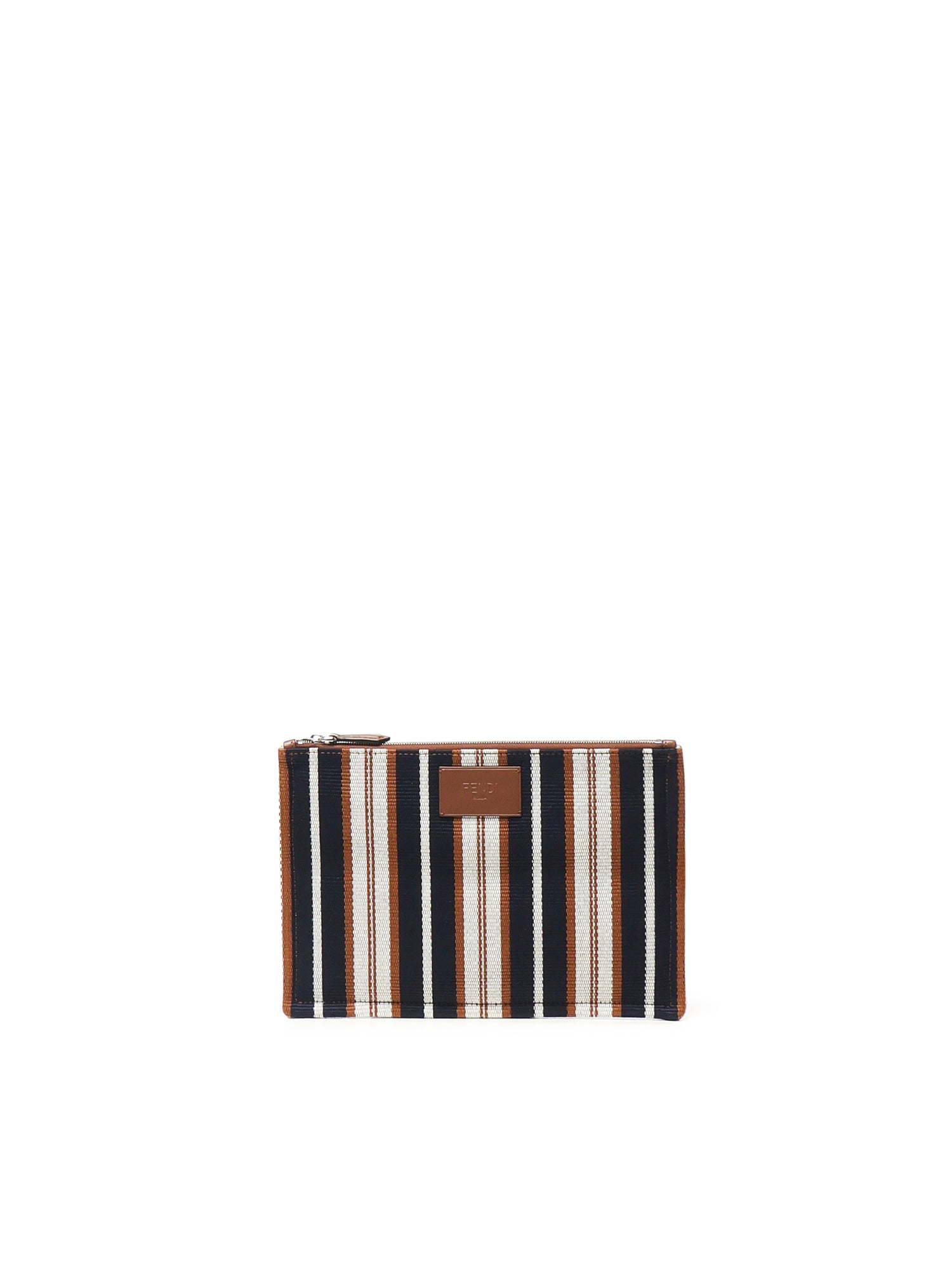 Pochette piatta a righe signature media<BR/> 7N0158 AUGXF1SCR FENDI 