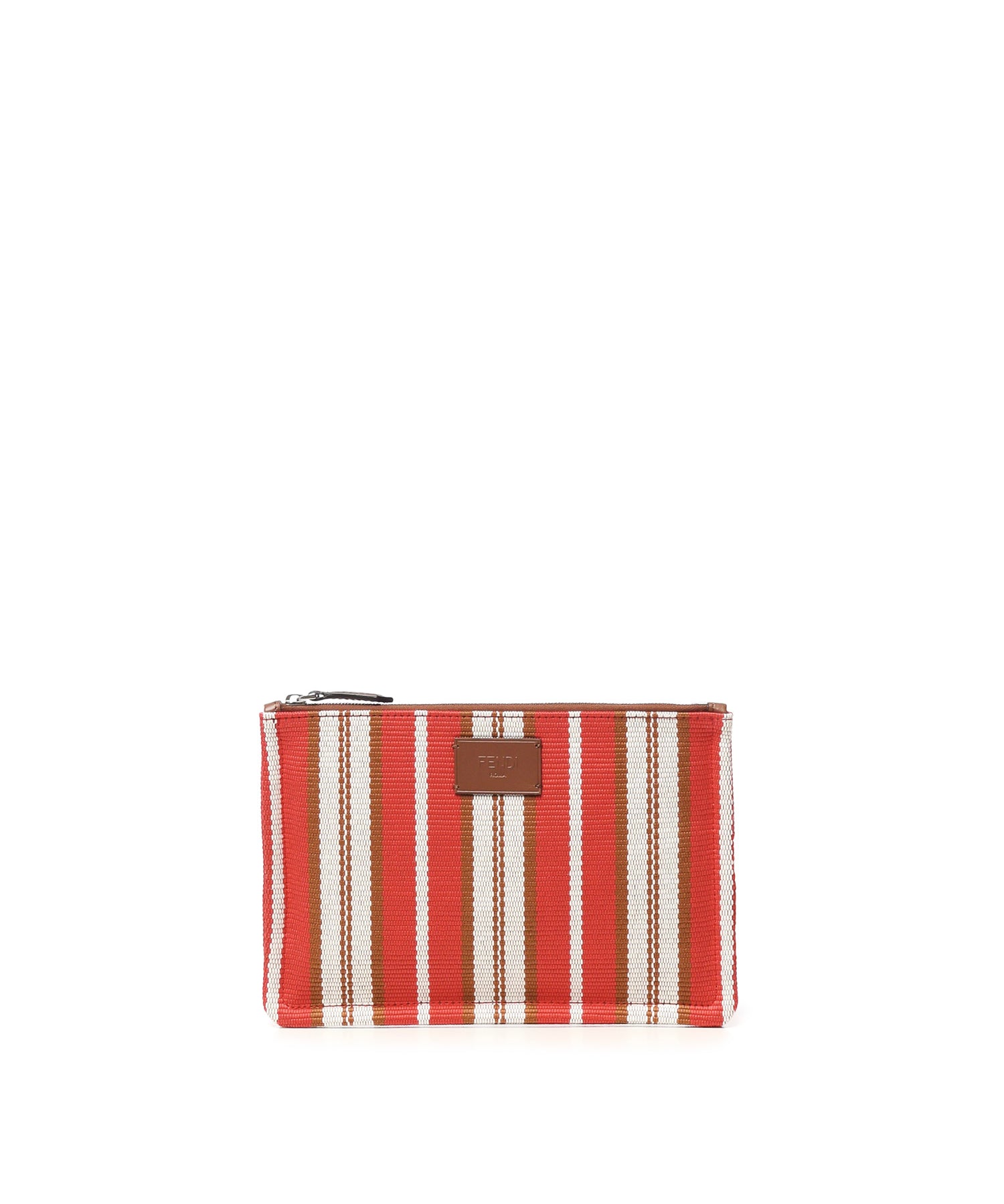 Pochette piatta a righe signature media 7N0159 AUGXF1SCQ FENDI 