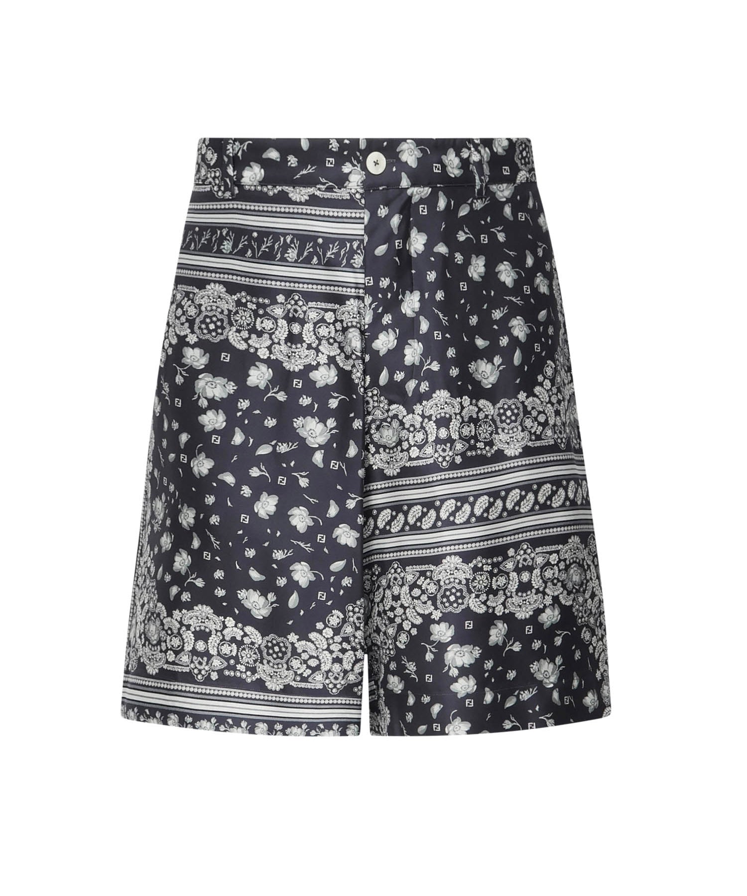 Pantaloncini in seta con stampa FB1014 AUVQF0U6K FENDI 