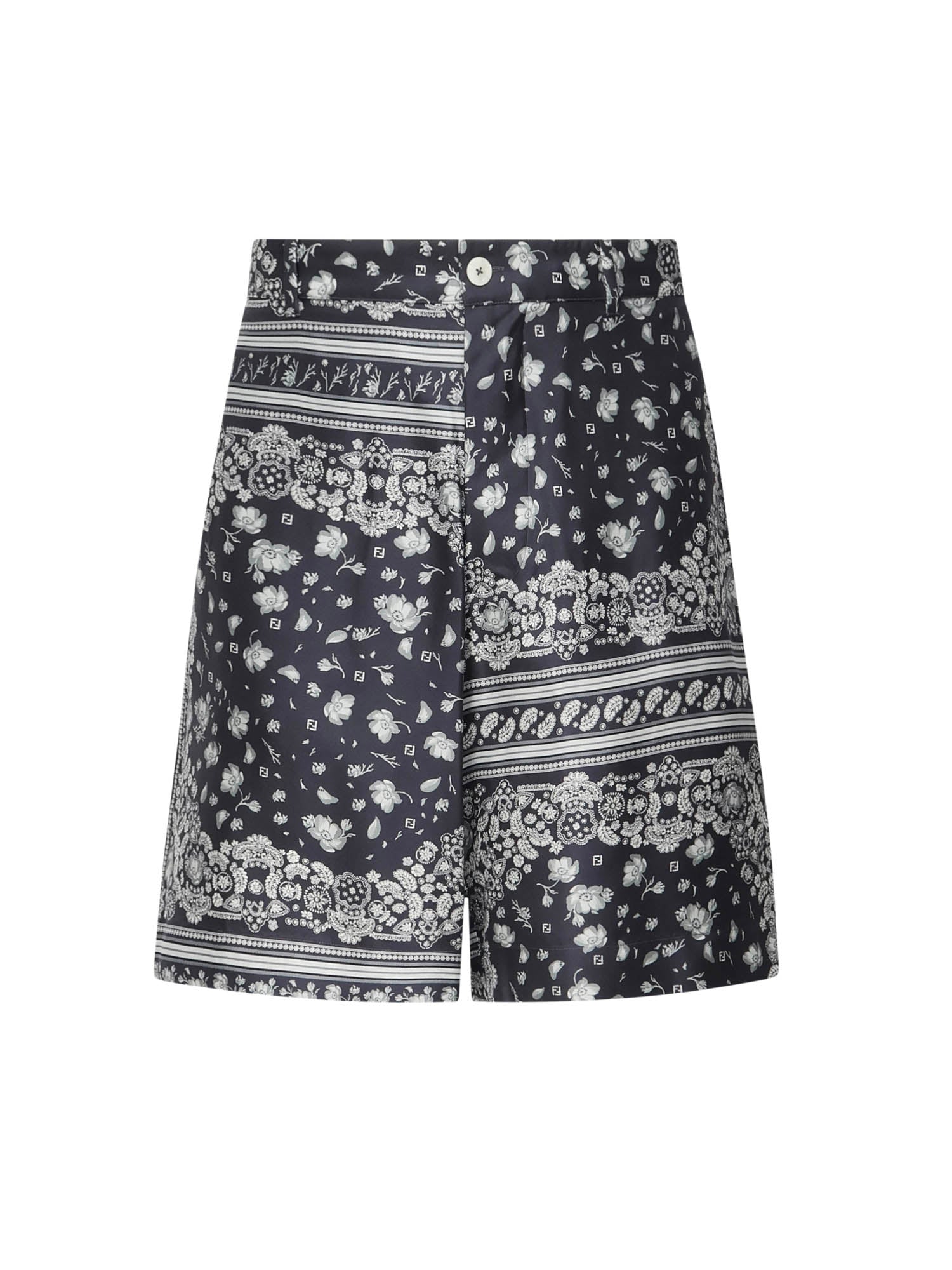 Pantaloncini in seta con stampa FB1014 AUVQF0U6K FENDI 