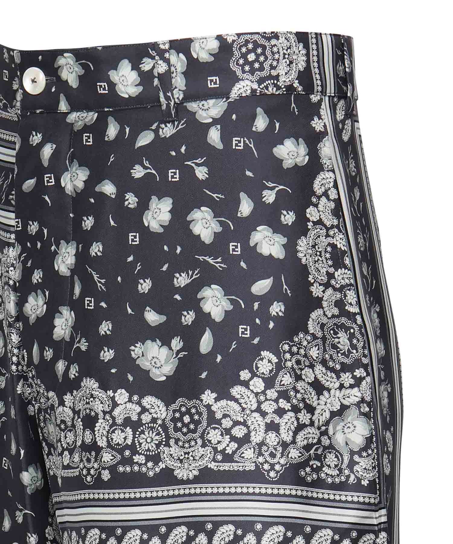 Pantaloncini in seta con stampa FB1014 AUVQF0U6K FENDI 