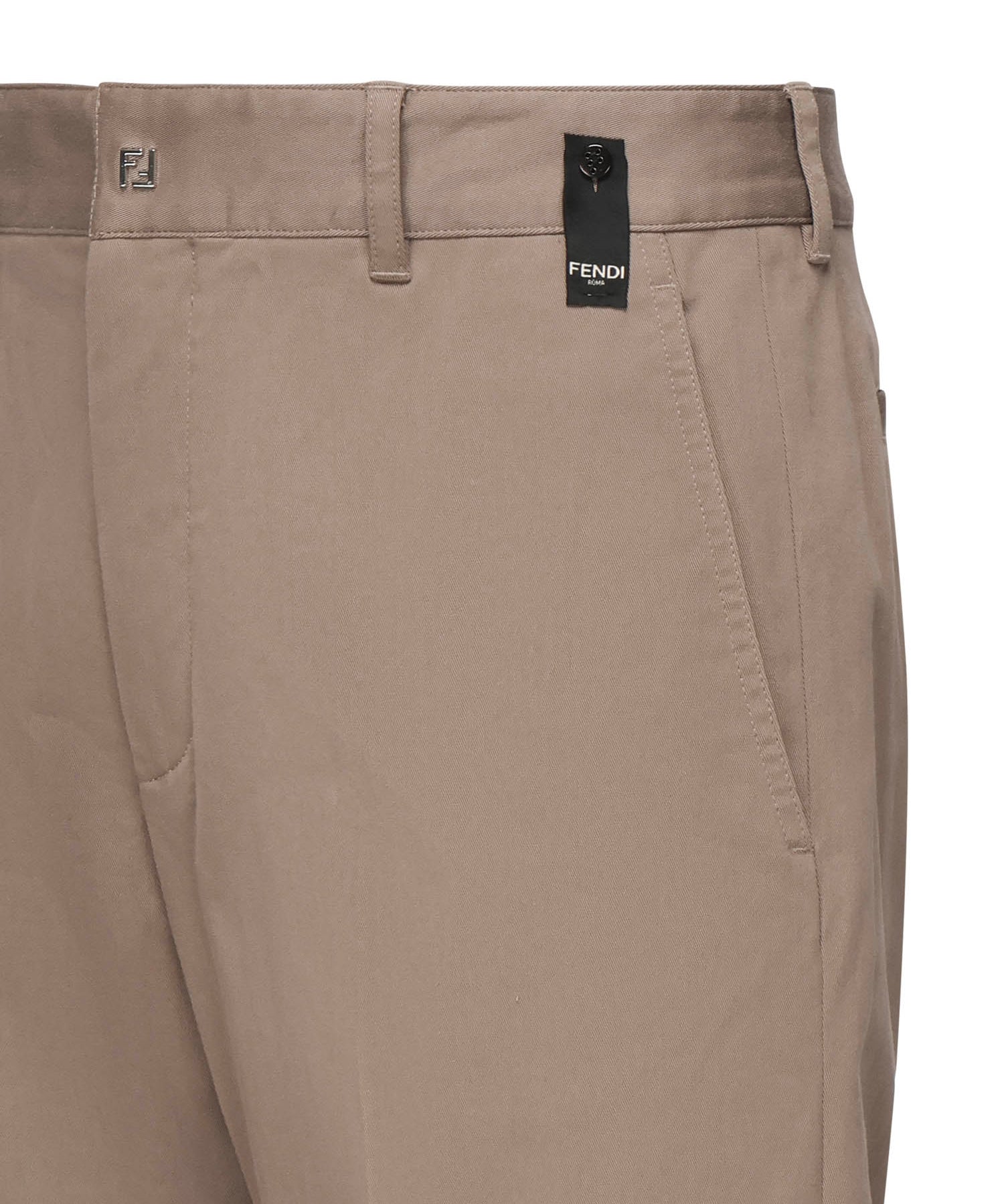 Pantaloni in gabardine con logo FB1076 AQMVF0QD3 FENDI 