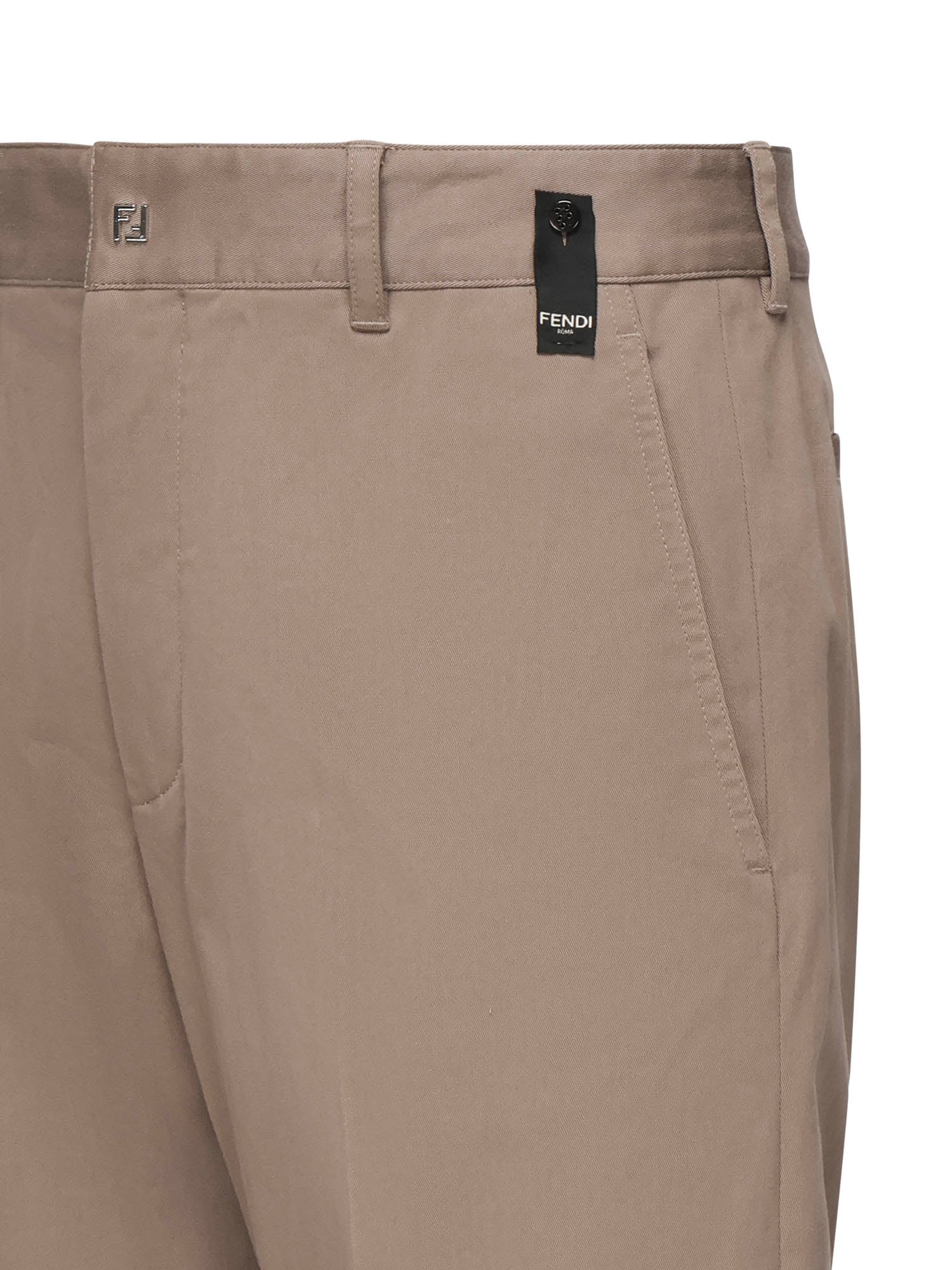 Pantaloni in gabardine con logo FB1076 AQMVF0QD3 FENDI 