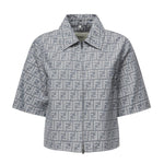 Giacca cropped in chambray FF jacquard<BR/> FLF790 ASMFF1SAT FENDI 