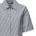 Giacca cropped in chambray FF jacquard<BR/> FLF790 ASMFF1SAT FENDI 