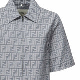 Giacca cropped in chambray FF jacquard<BR/> FLF790 ASMFF1SAT FENDI 