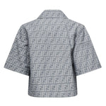 Giacca cropped in chambray FF jacquard<BR/> FLF790 ASMFF1SAT FENDI 