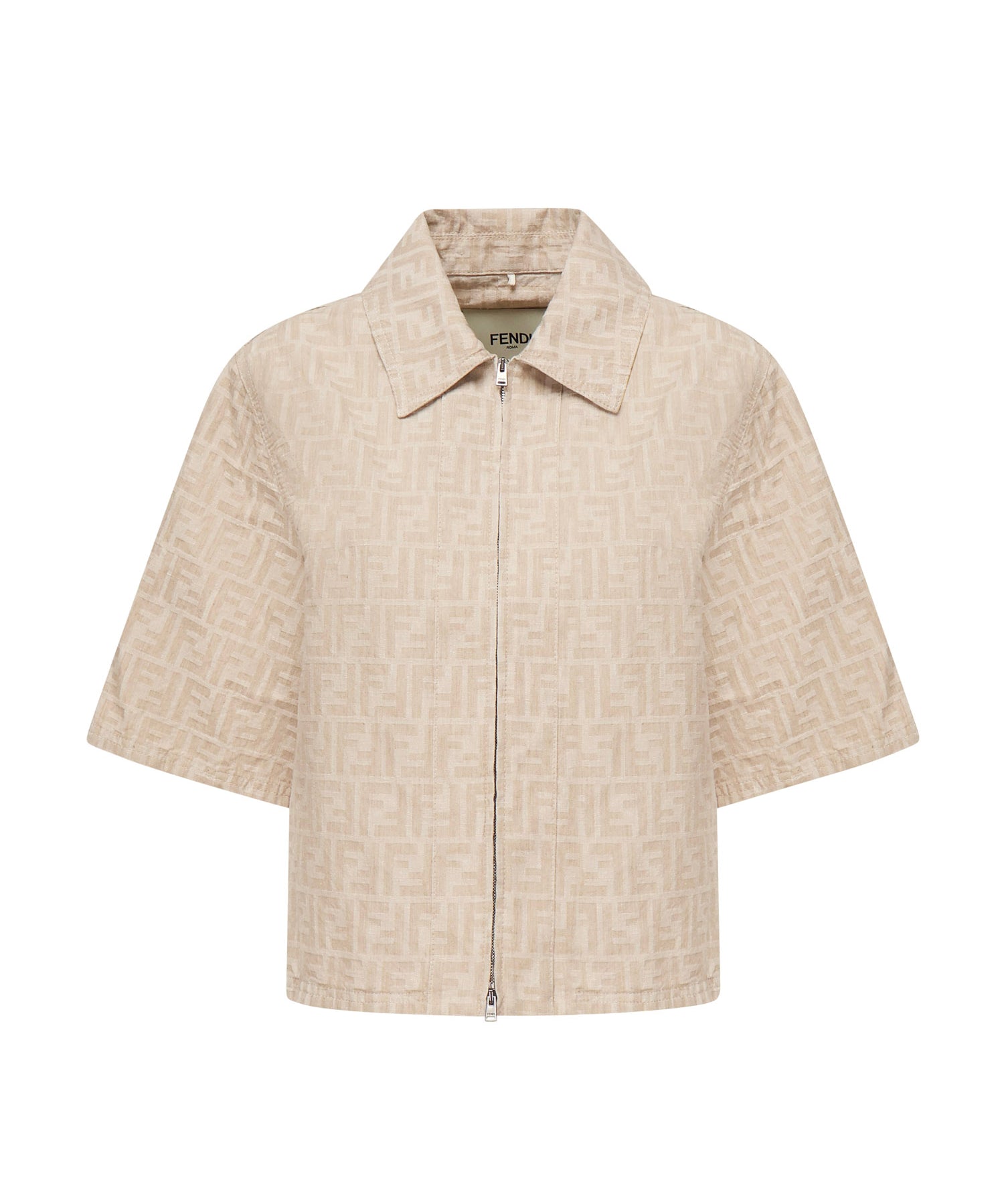 Giacca cropped in chambray FF jacquard FLF790 ASMFF1SAZ FENDI 