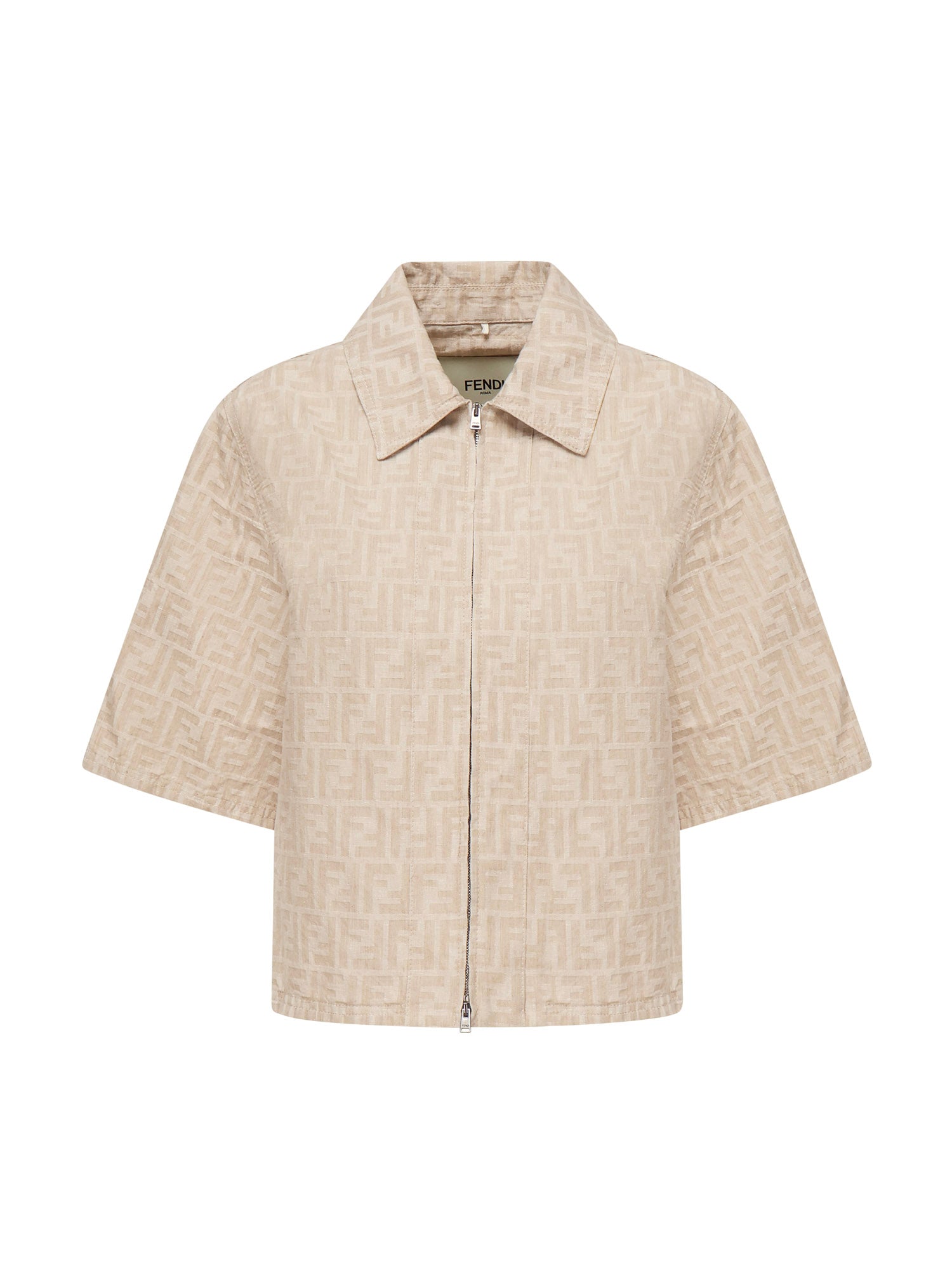 Giacca cropped in chambray FF jacquard FLF790 ASMFF1SAZ FENDI 