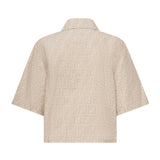 Giacca cropped in chambray FF jacquard FLF790 ASMFF1SAZ FENDI 