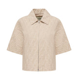 Giacca cropped in chambray FF jacquard FLF790 ASMFF1SAZ FENDI 