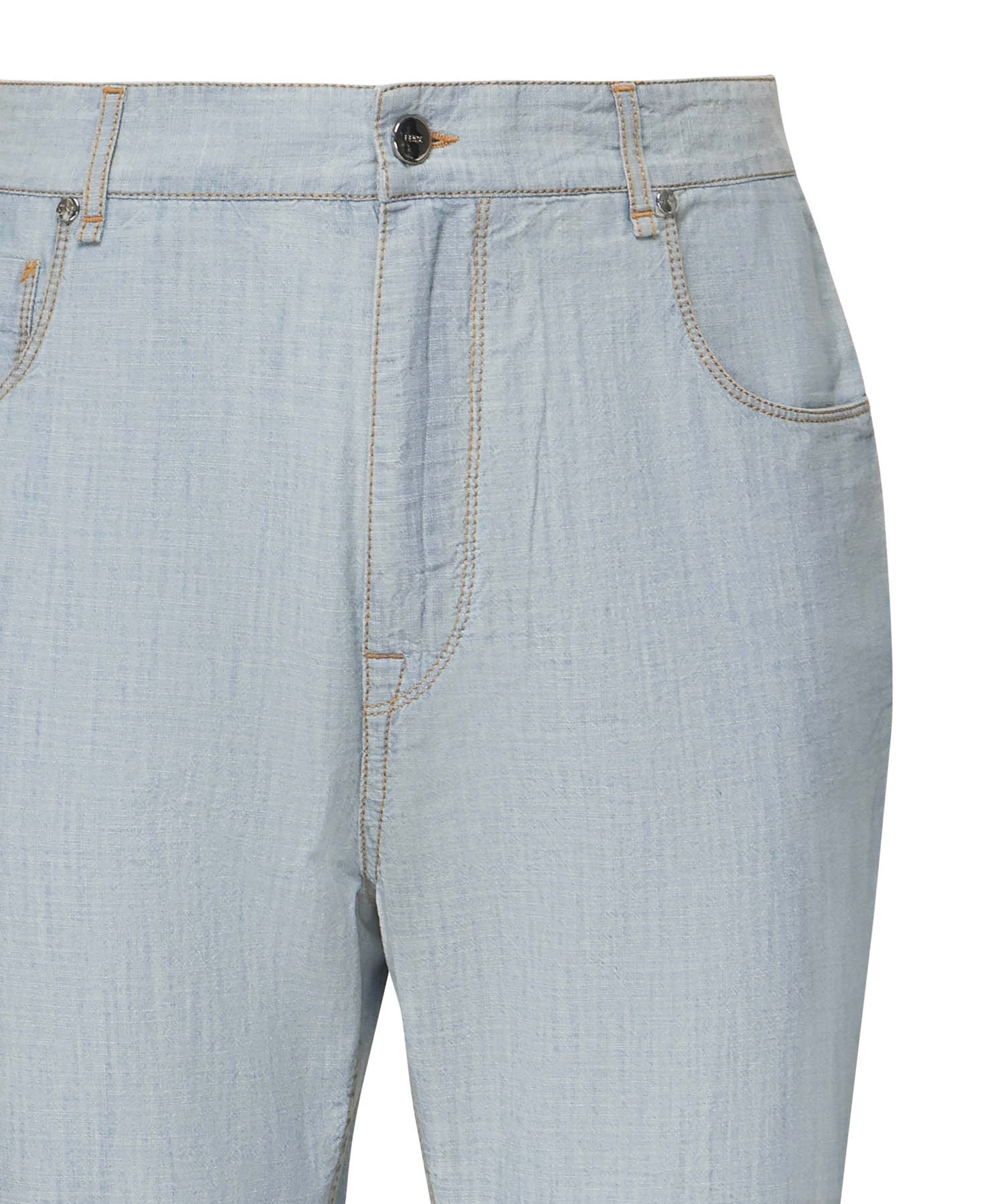 Jeans in chambray con logo FLP285 AUWXF0LQ0 FENDI 