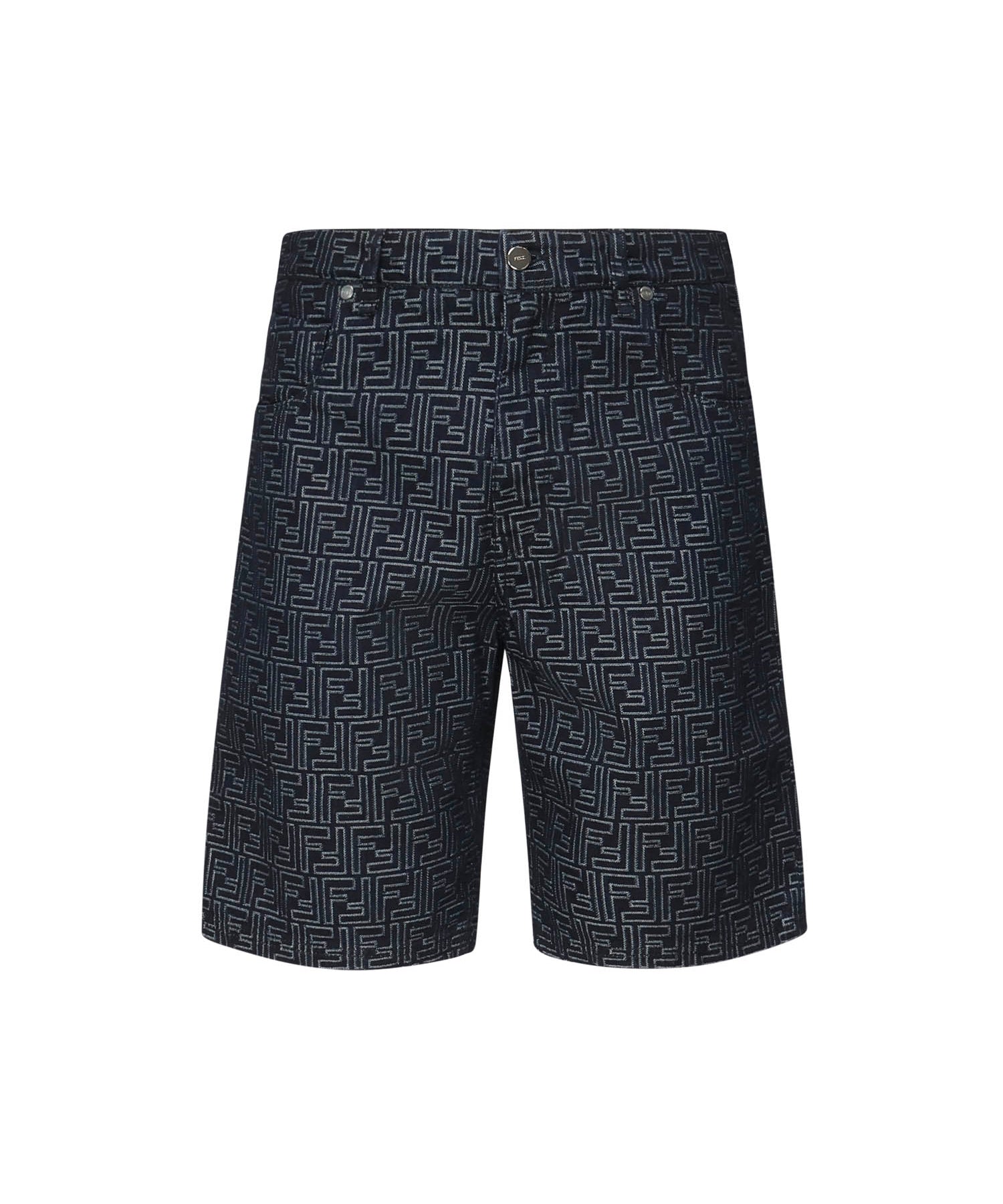 Pantaloncini in denim FF Jacquard FLP369 AUX4F0BUZ FENDI 