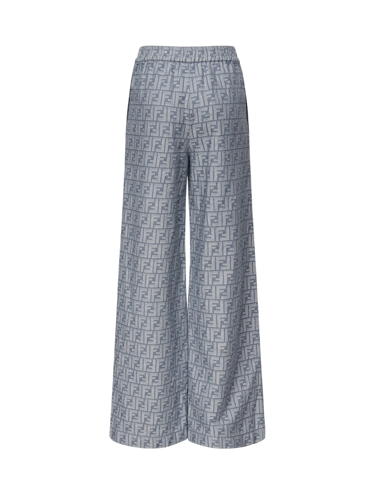 Pantaloni in chambray FF jacquard<BR/> FLP869 ASMFF1SAT FENDI 