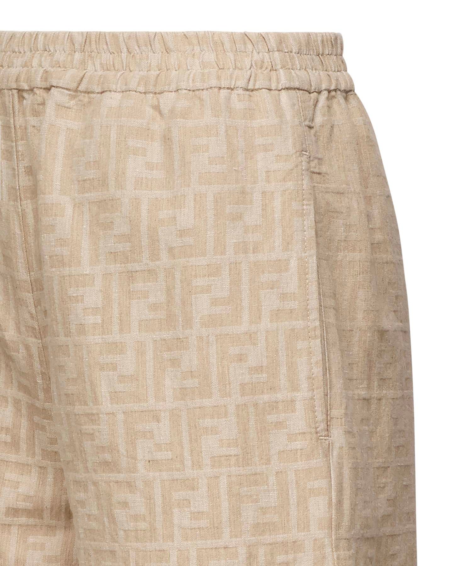 Pantaloni in chambray FF jacquard<BR/> FLP869 ASMFF1SAZ FENDI 