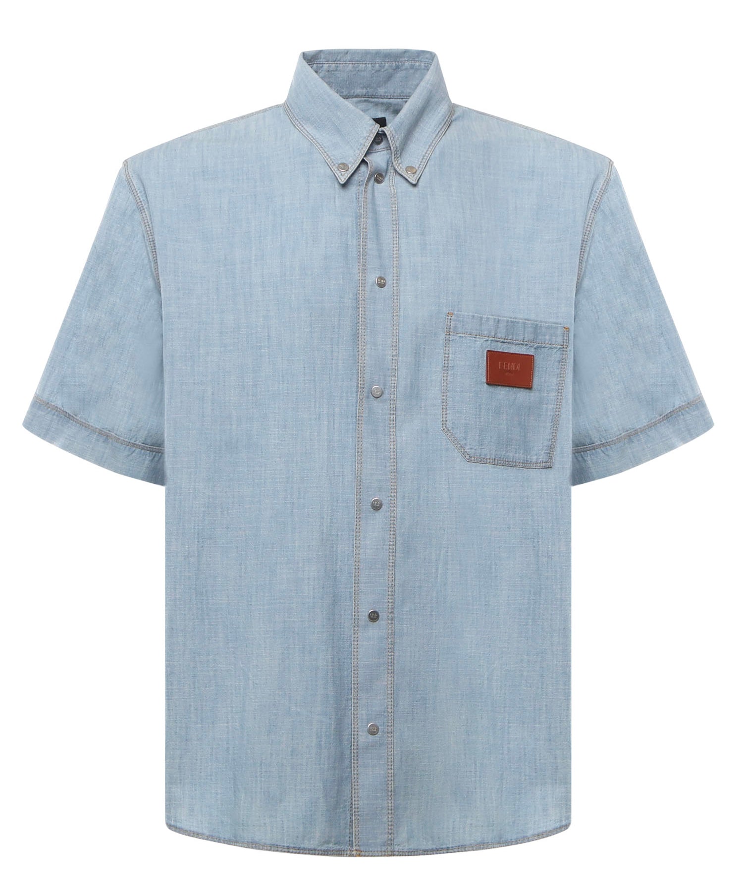 Camicia in chambray con logo FS1321 AUWXF0LQ0 FENDI 