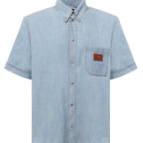 Camicia in chambray con logo FS1321 AUWXF0LQ0 FENDI 