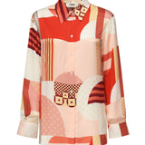 Camicia in seta con stampa patchwork FS8274 AUQMF1SAW FENDI 