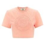 T-shirt cropped con logo<BR/> FS9715 ASNIF1RX7 FENDI 