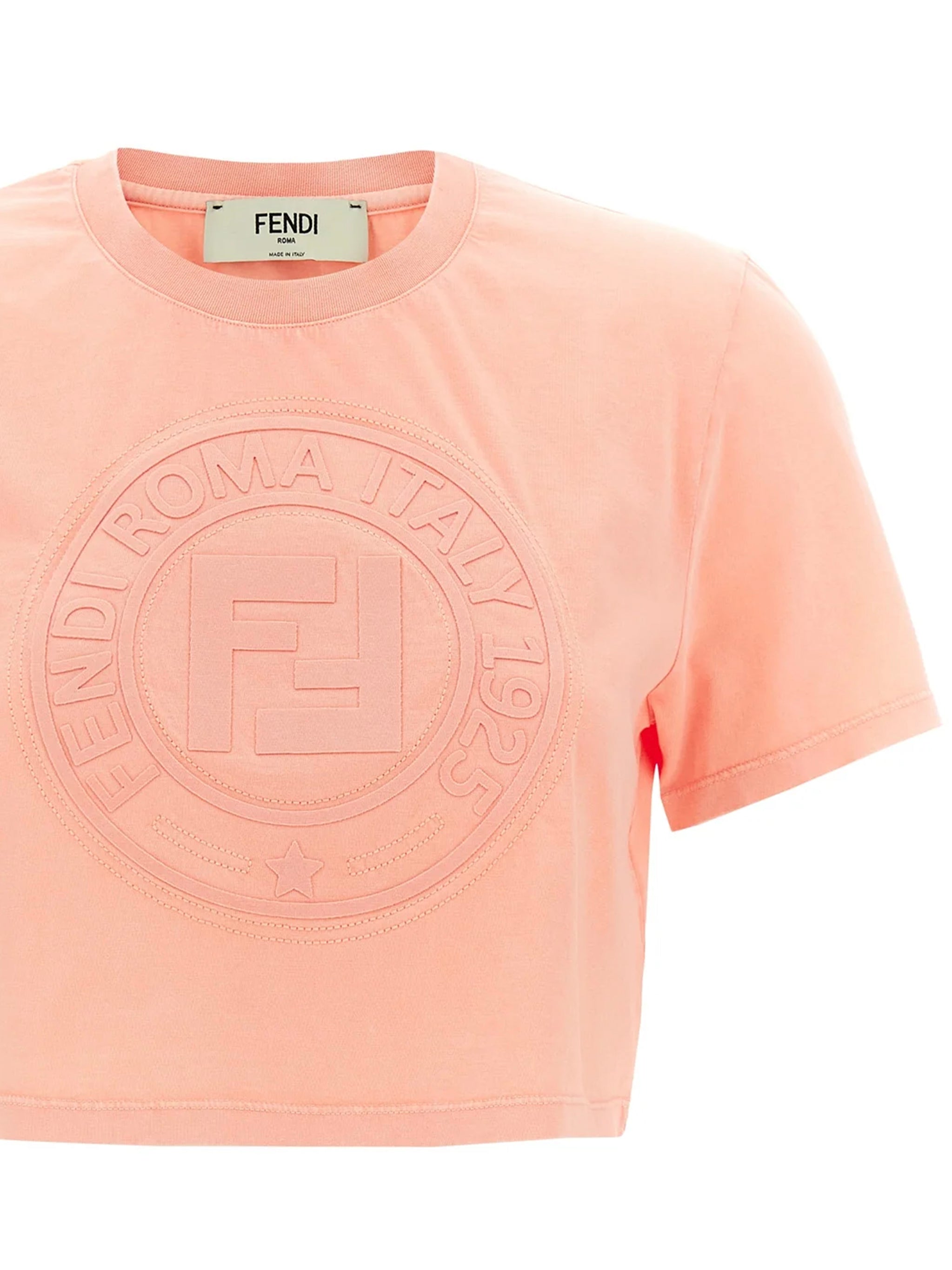 T-shirt cropped con logo<BR/> FS9715 ASNIF1RX7 FENDI 