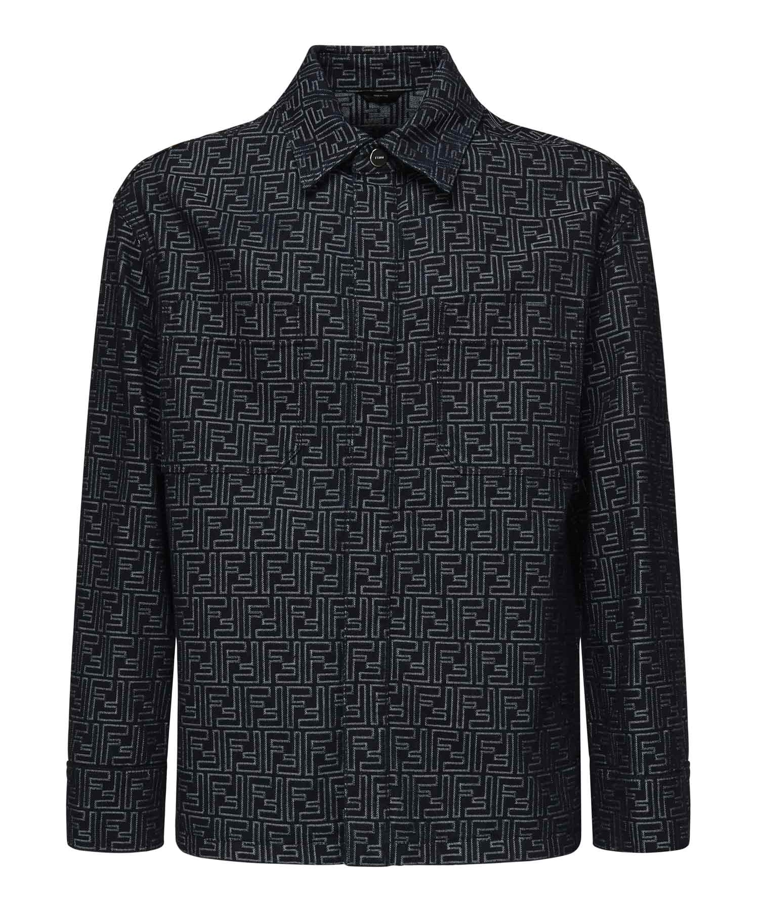Giacca in denim FF Jacquard FW1321 AUX4F0BUZ FENDI 